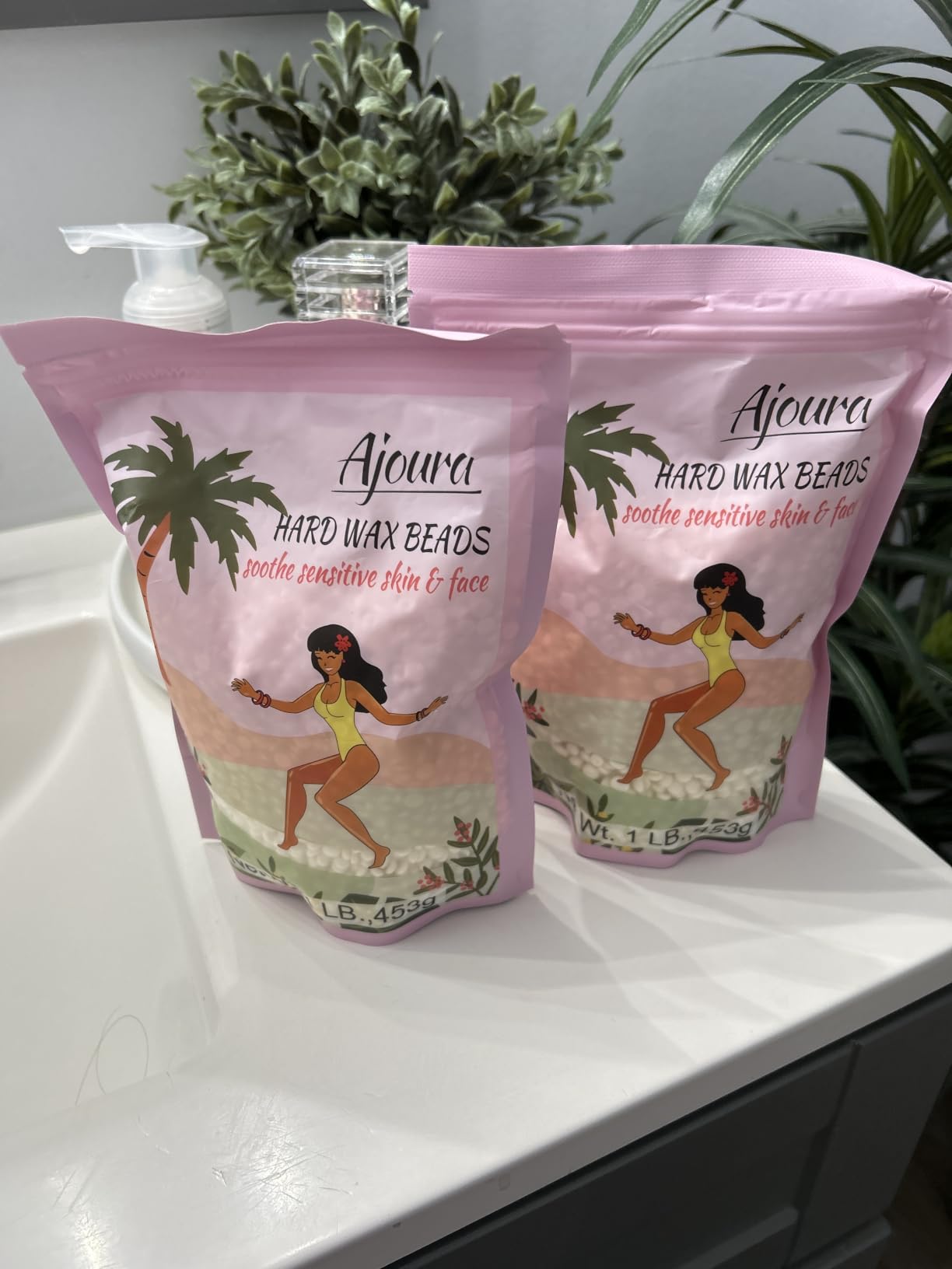 Ajoura 1 lb Refill Hard Wax Beads for Hair Removal, Brazilian Coarse Waxing | Bikini, Face, Eyebrow, Back, Chest, Legs, Armpit, At-Home Waxing Beans for Women Men customer photo 1