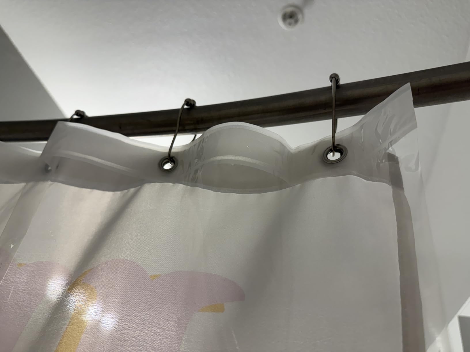 EHZNZIE Crystal Clear Shower Curtain Liner 72x72, PEVA Waterproof Bath Curtain, No Chemical Smell, 3 Weighted Magnets, Durable with Rustproof Metal Grommets customer photo 1