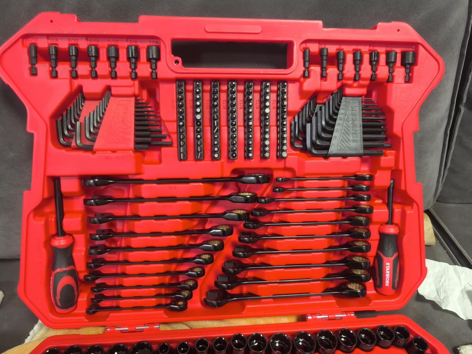 STARWORK TRUE MECHANIC 303-Piece Mechanics Tool Set and Socket Set, 1/4