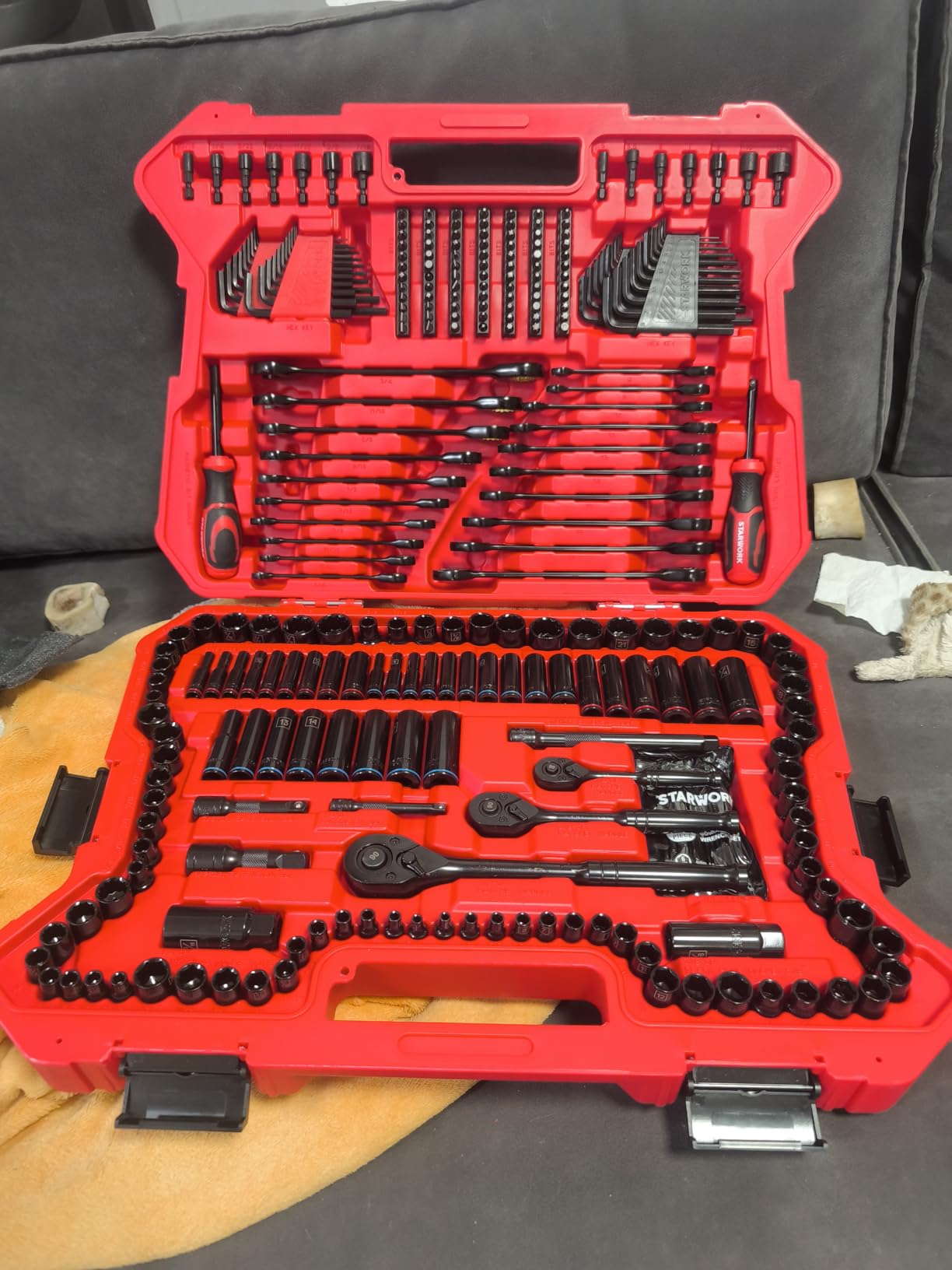 STARWORK TRUE MECHANIC 303-Piece Mechanics Tool Set and Socket Set, 1/4