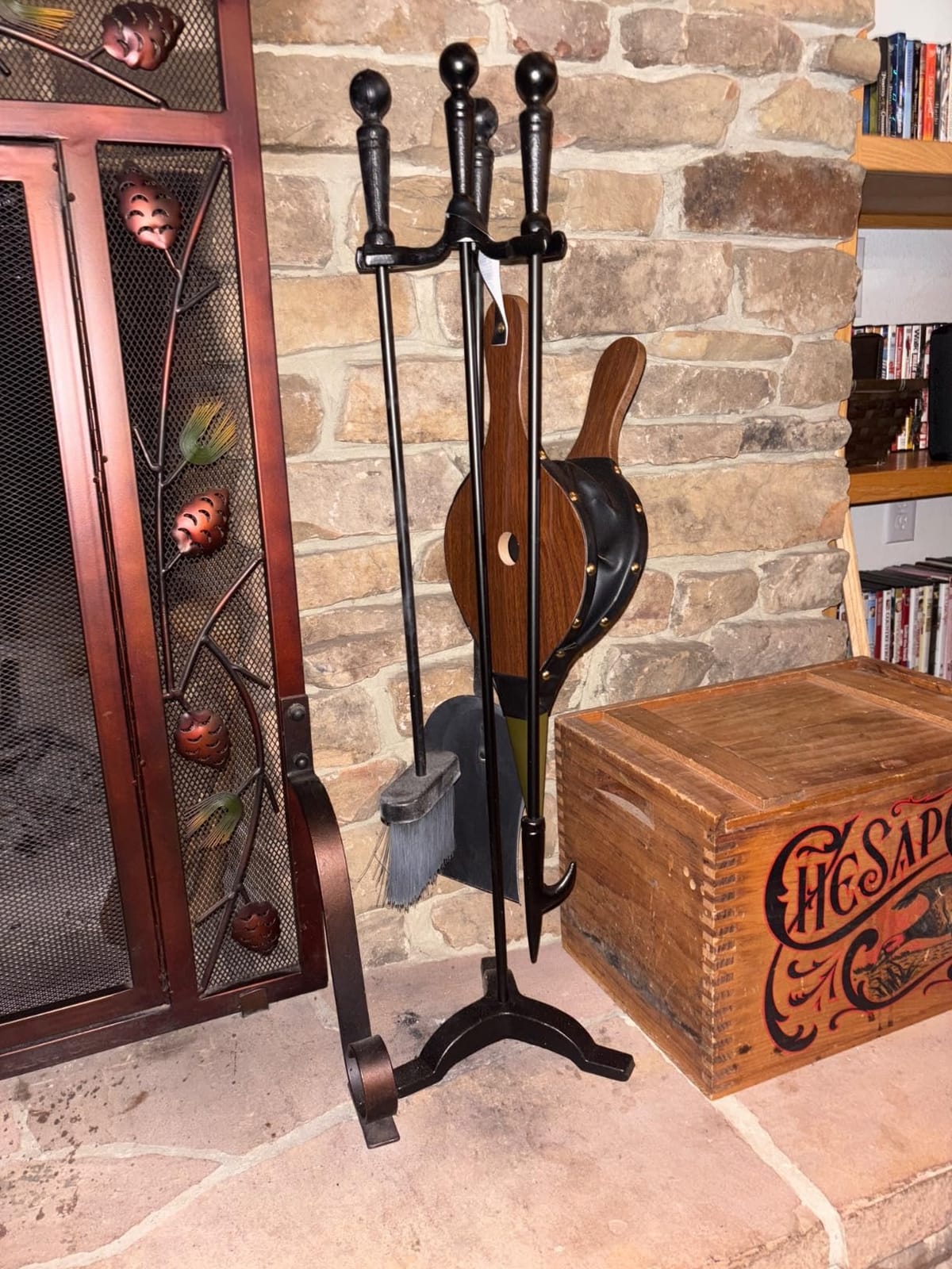 Gtongoko Fireplace Tools Set with Stand, 30-Inch Heavy Duty Steel customer photo 1