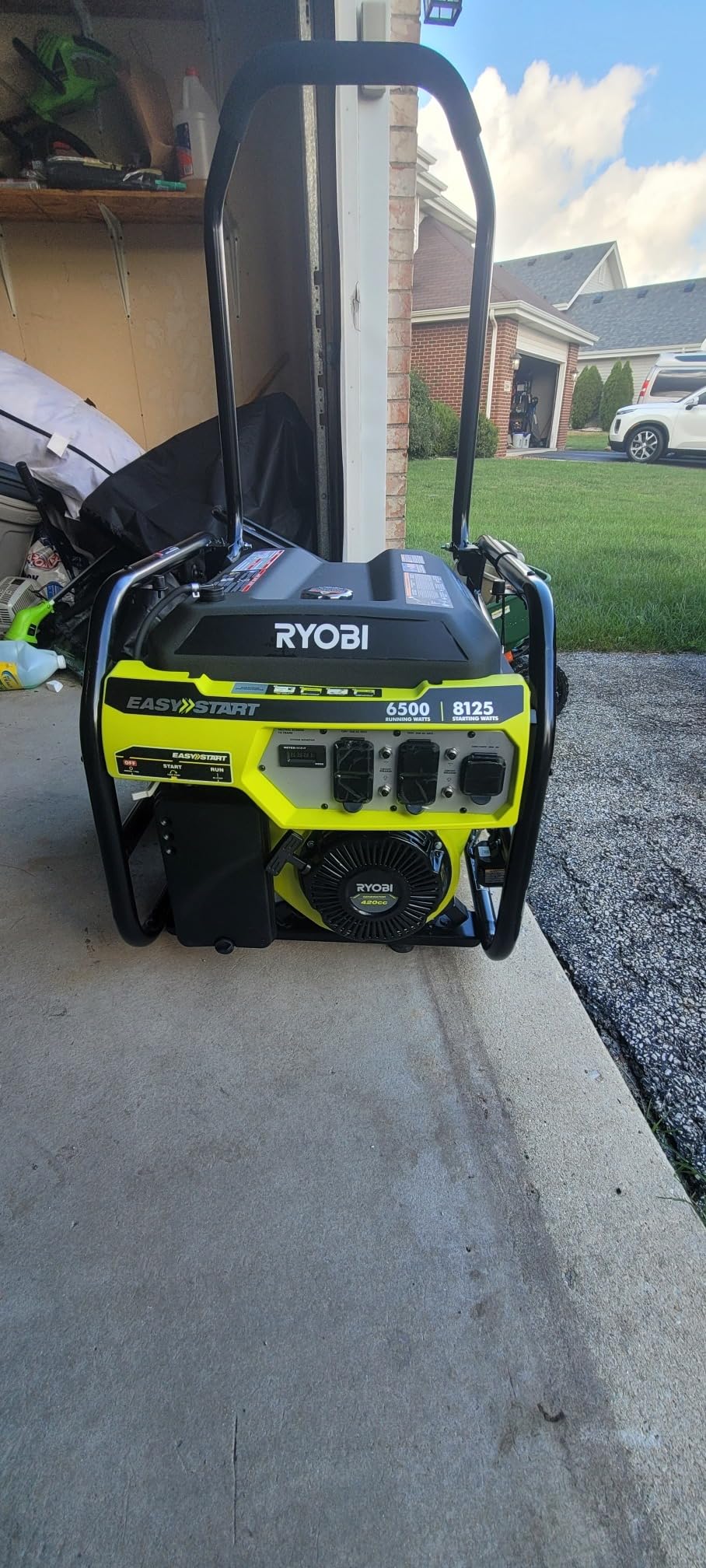 Generator Cover Waterproof, Heavy Duty Thicken 600D Polyester with Elastic Drawstring, Weather/UV Resistant Generator Cover for Universal Portable Generators 5000-10000 Watt (32''L x 24''W x 24''H) customer photo 1