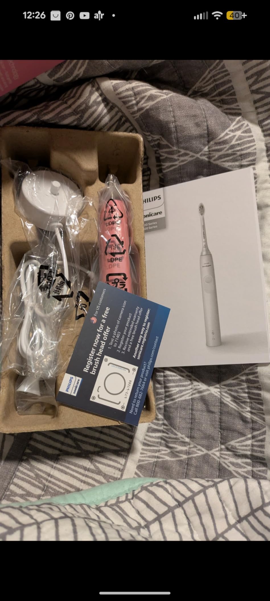 Philips Sonicare 4100 Rechargeable Electric Toothbrush, Deep Pink customer photo 2