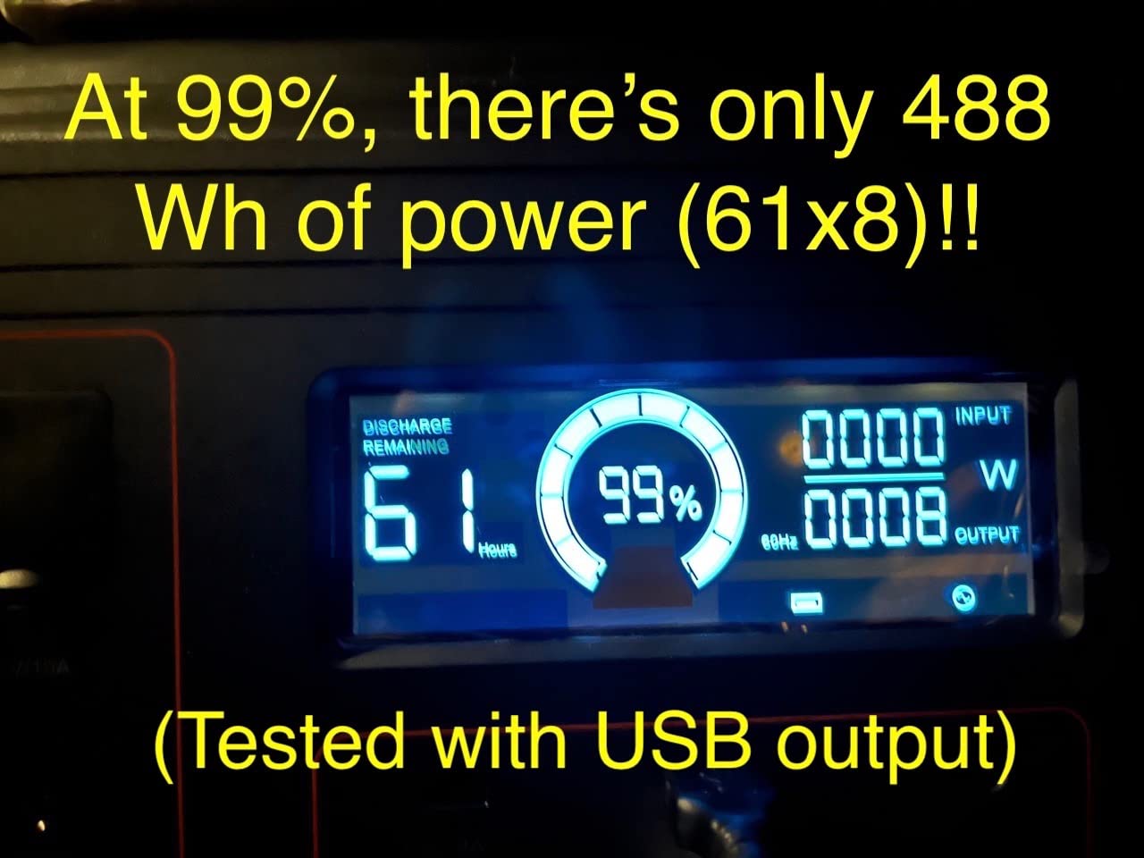Portable Power Station 500W(Peak 1000W), 519Wh Outdoor Solar Generator customer photo 1