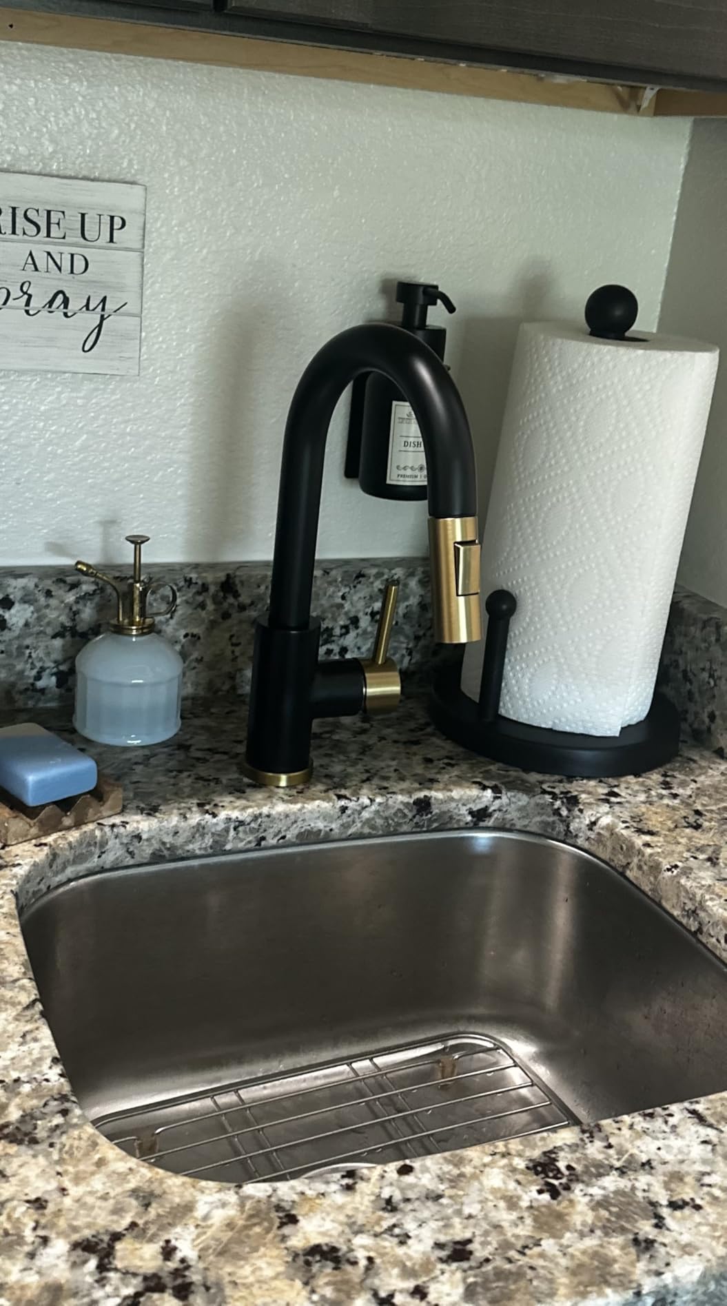 CENOSA Bar Sink Faucet Single Hole with Pull Down Sprayer Brushed Nickel customer photo 1
