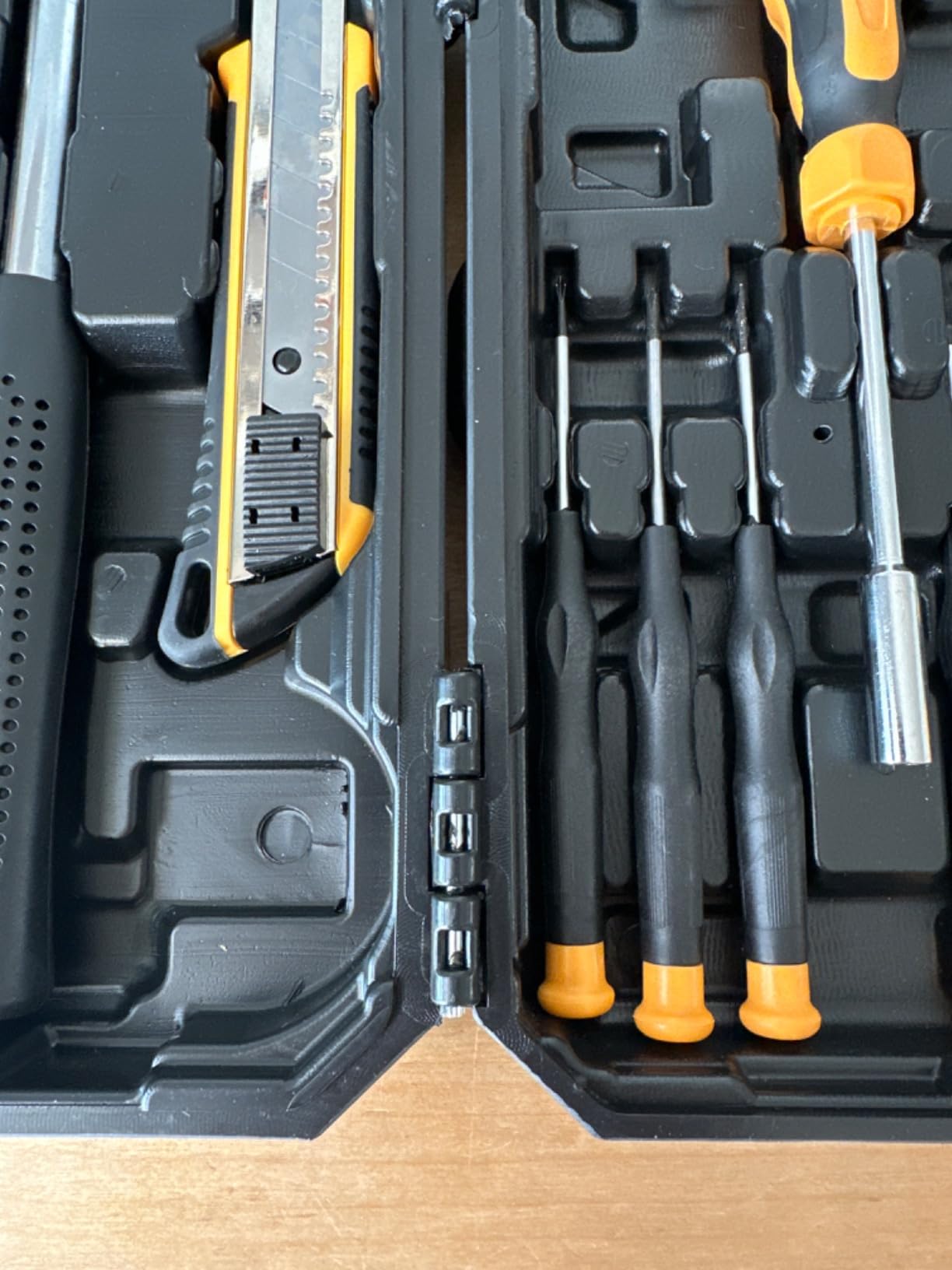 DEKOPRO General Household Hand Tool Kit with Plastic Toolbox Storage Case, All Purpose Home Tool Kit Includes Essential Tools for Office College Repairs, 50 Piece customer photo 2