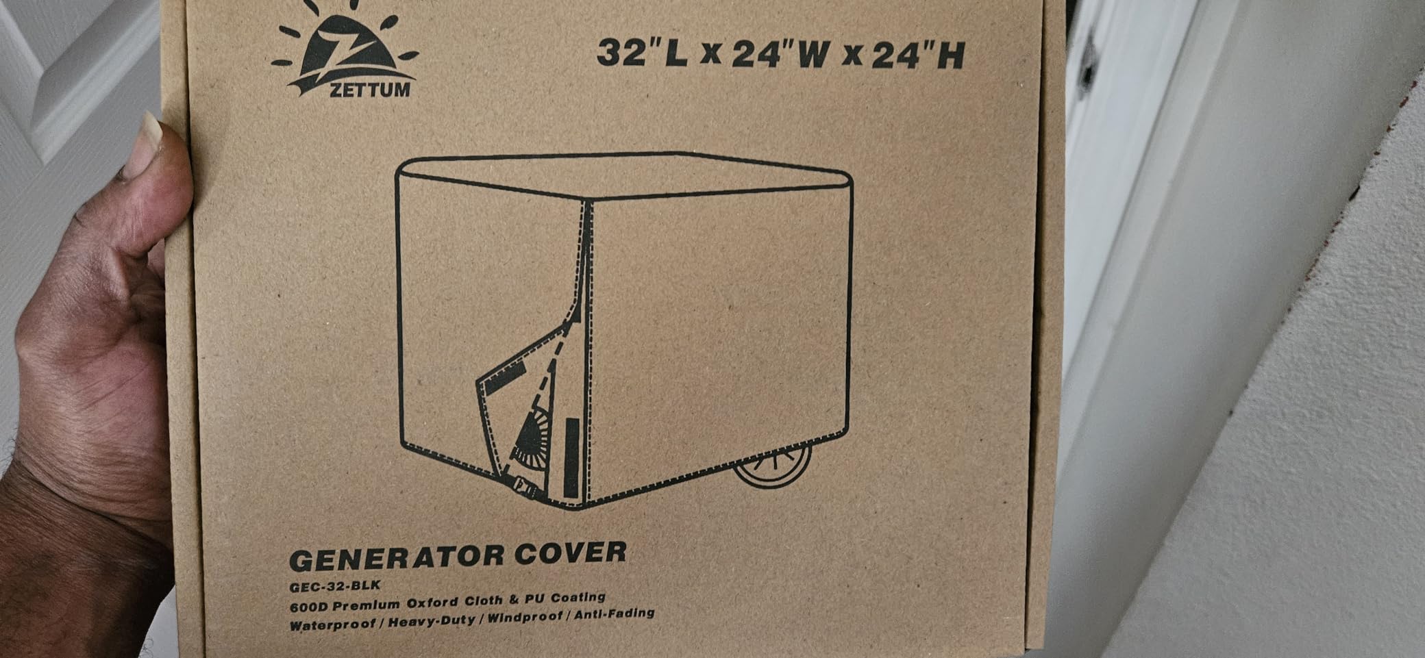 Zettum Generator Cover 38 Inch - 600D Outdoor Generator Covers Heavy Duty Waterproof, Small Outside Equipment Cover for DuroMax, Westinghouse, Champion, Predator, Honda Portable Generator 5500-15000W customer photo 2