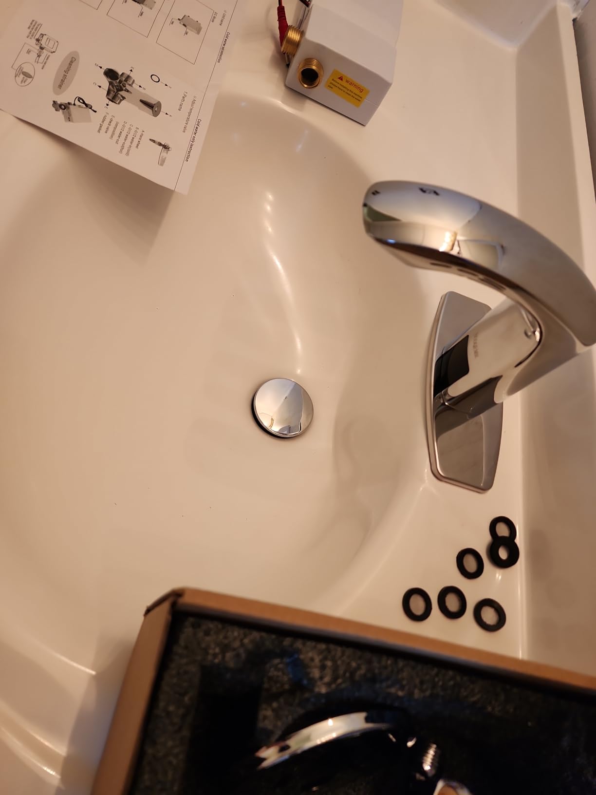 Touchless Bathroom Faucet Automatic Motion Sensor Sink Faucets with Hole Cover Plate and Temperature Mixer,Motion Activated Hands-Free Basin Smart Tap Commercial Sensor Faucet (Chrome) customer photo 2