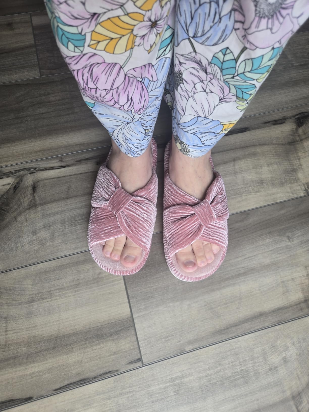 Chantomoo Slippers for Women Memory Foam House Bedroom Corduroy Bow Crossbands Slipper Shoes Comfy Trendy Gift Slippers customer photo 1