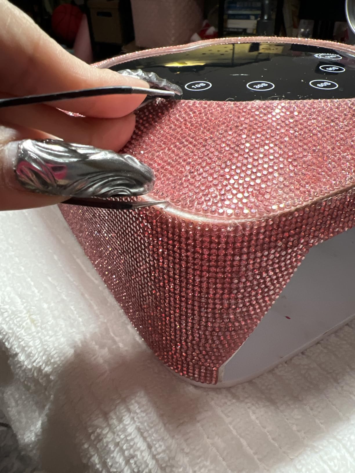 HUGMAPLE Cordless UV Nail Lamp 72W，Rechargeable Diamond LED Nail Dryer customer photo 1