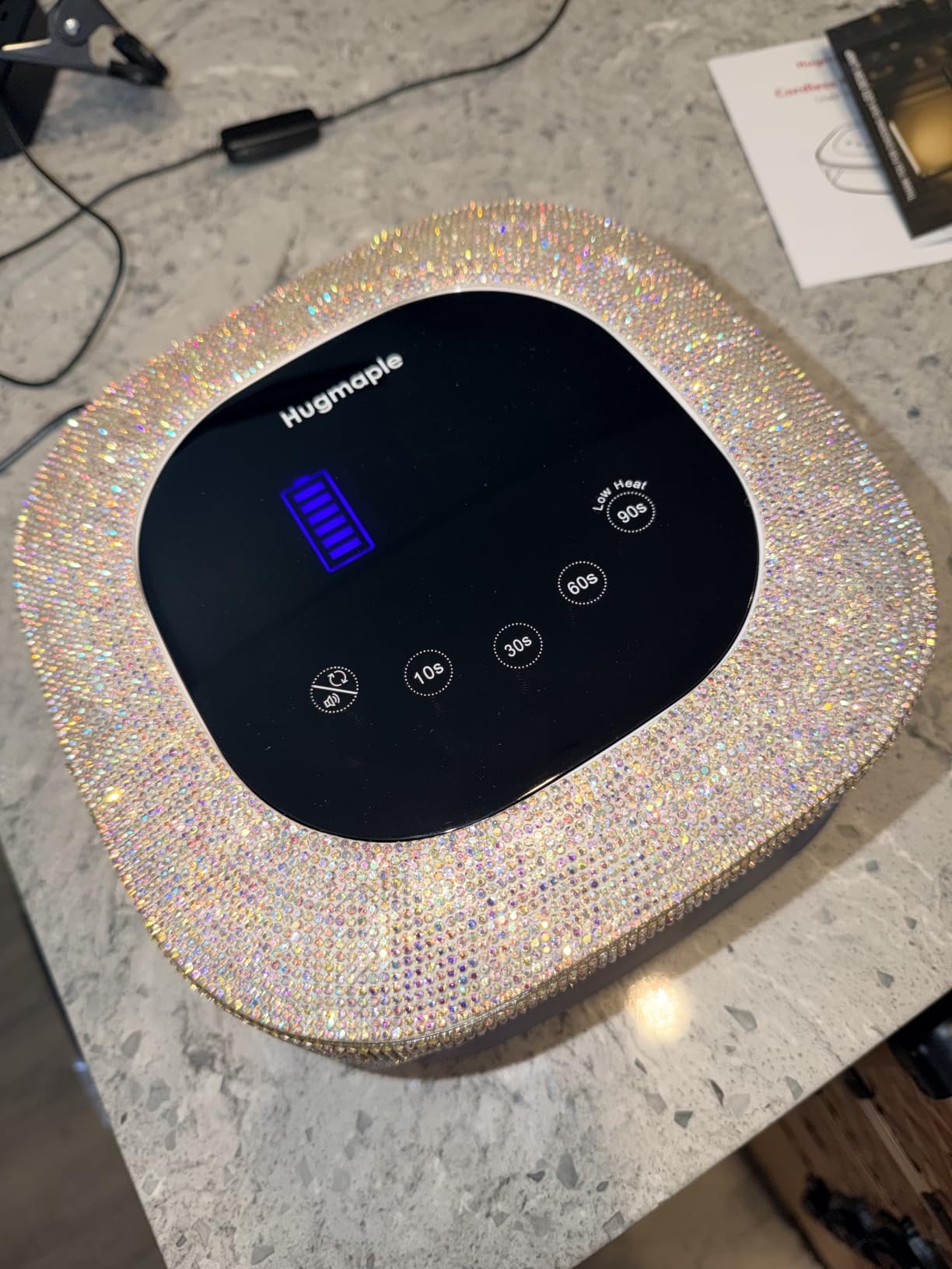 HUGMAPLE Cordless UV Nail Lamp 72W，Rechargeable Diamond LED Nail Dryer customer photo 2