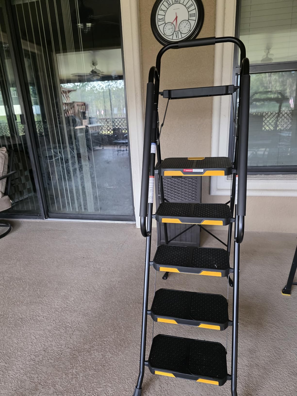 KINGRACK 5 Step Ladder, Sturdy Steel Step Stool with Anti-Slip Wide Pedals, Handrail, Safe-Lock Design, 800lbs Folding Portable Ladder for Multi-Purpose, Home, Kitchen customer photo 2