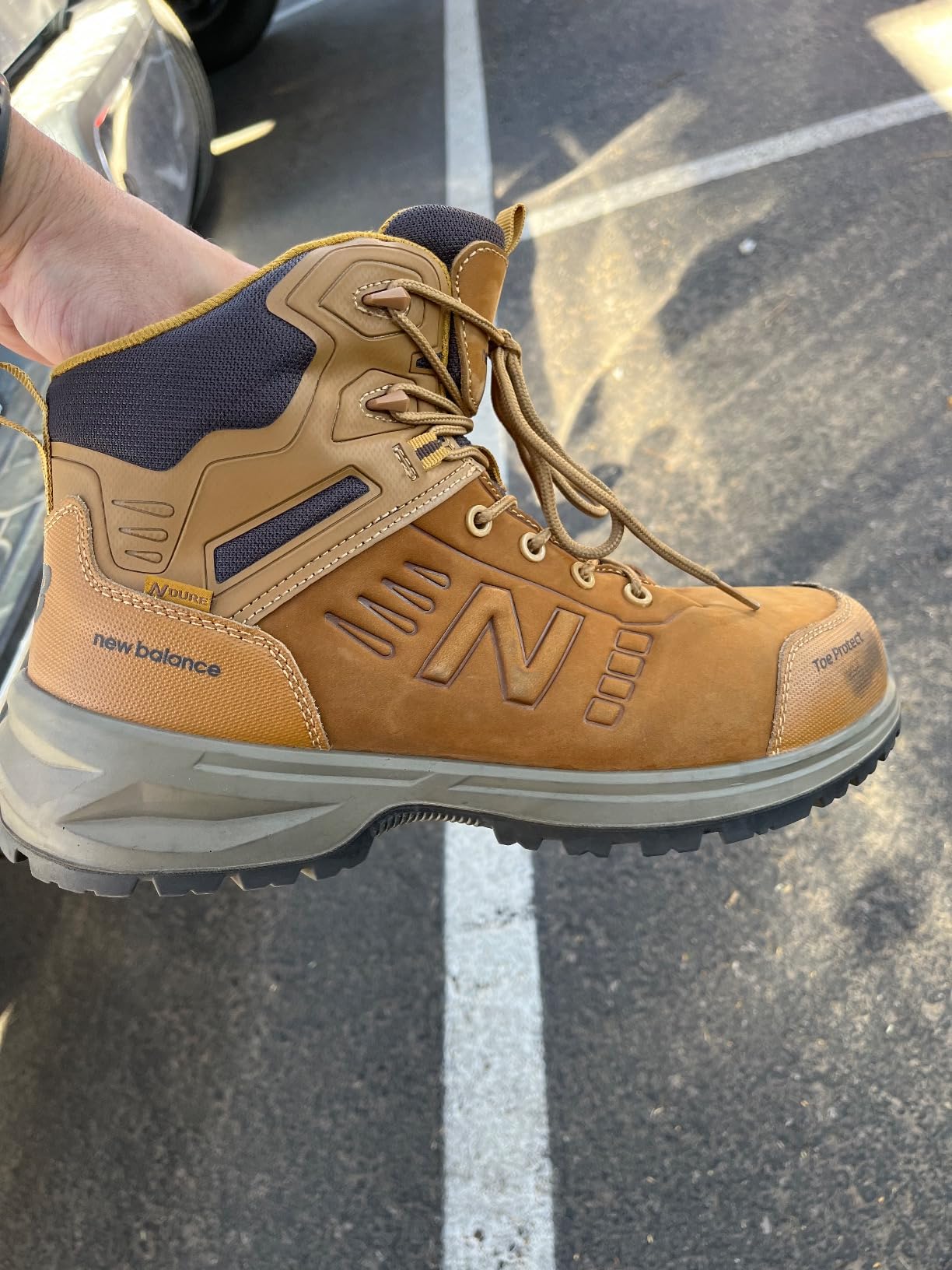 New Balance Calibre Composite Toe Work Boots for Men - EH, PR, Non-Slip Leather Safety Shoes for Industrial & Construction | Leather Safety Shoes - Comp Toe Lighter than Steel - ASTM F2413, Puncture & Water Resistant, EH - Black, Wide Fit customer photo 2