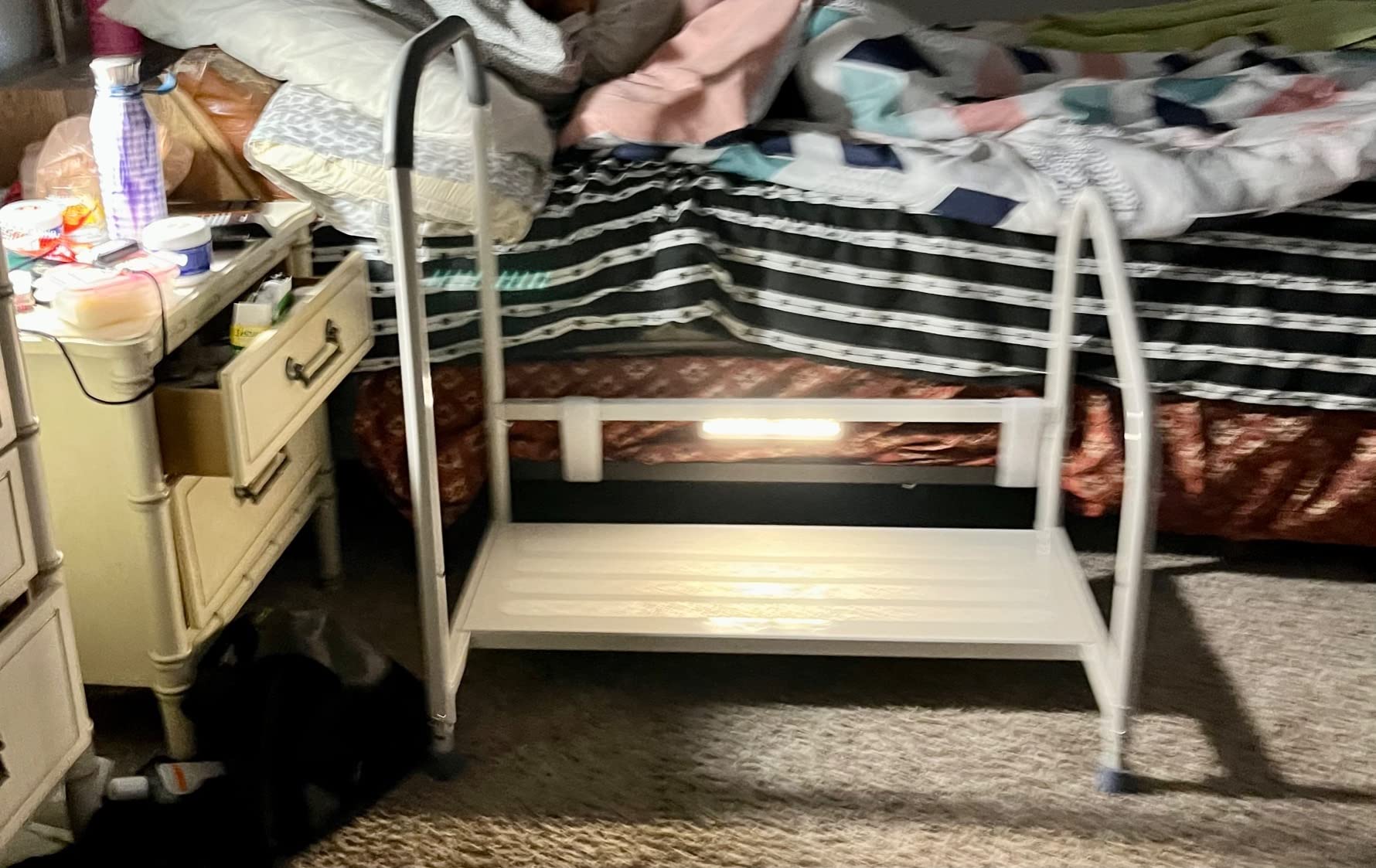 step2bed Deluxe Bed Rails for Elderly Adults - Adjustable Height Bed Safety Rail for Seniors with Cane Holder, LED Light, Mesh Bag, Handicap Grab Bars and More - Premium Bed Side Step Assist Device customer photo 1