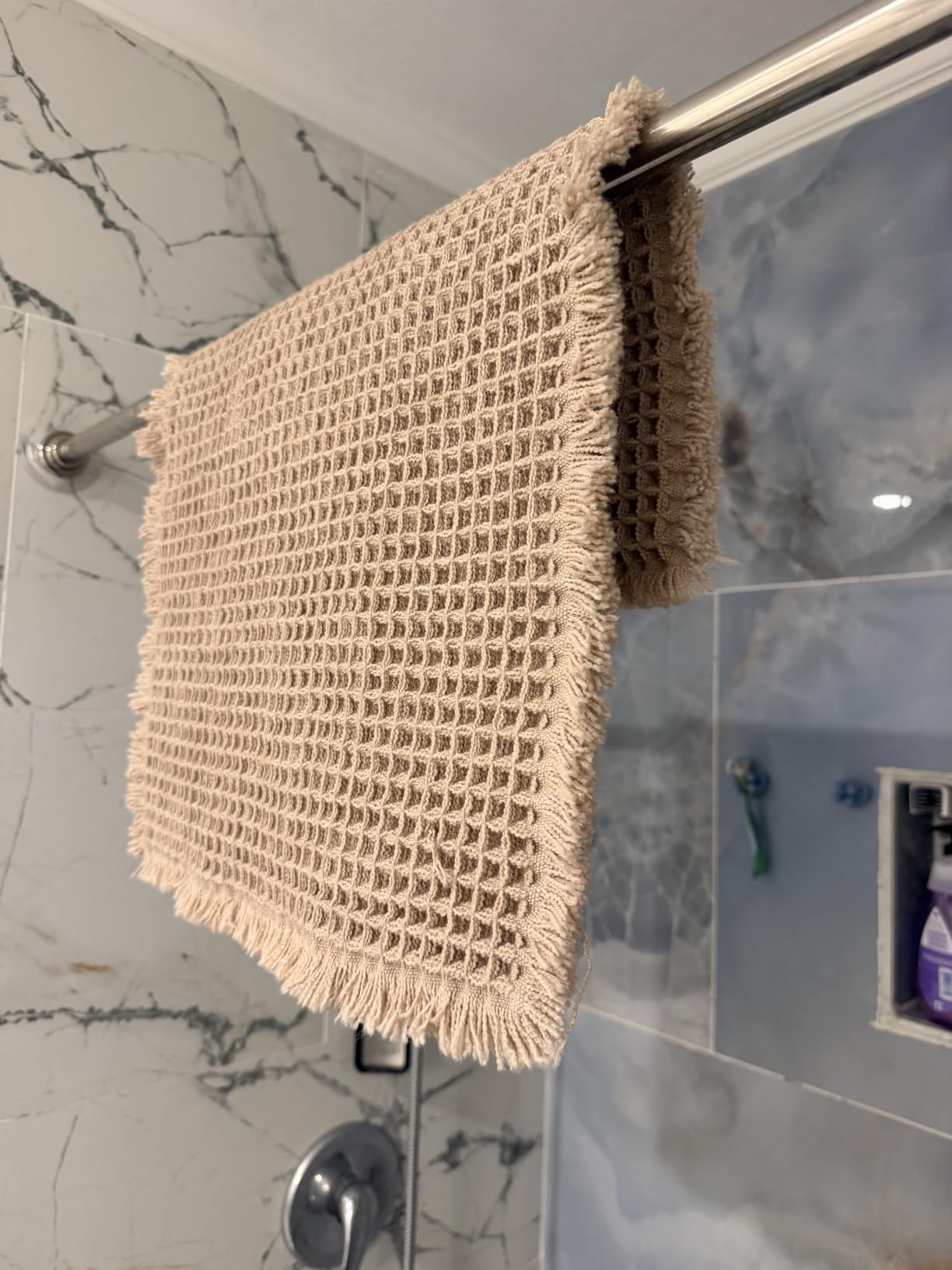 Upgraded Waffle Bath Mat Ultra Absorbent Non Slip Bathroom Mat, 17