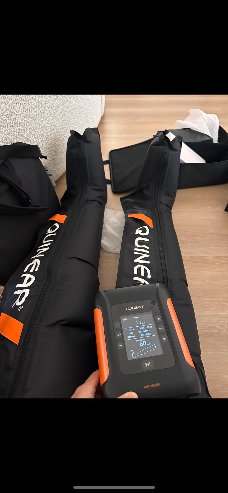 QUINEAR Professional Leg Recovery System, Cordless Air Compression Boots with Sequential Compression, Leg and Foot Massager, Fast Recovery Therapy for Athletes, FSA-HSA Eligible (Medium) customer photo 1