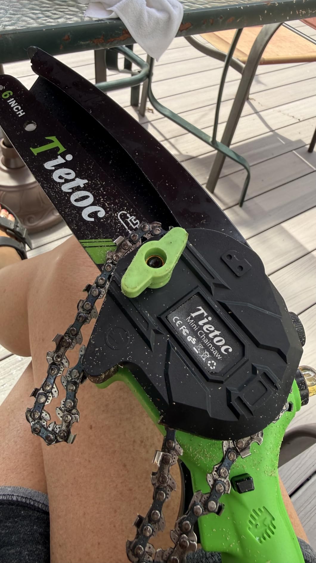 Tietoc Mini Chainsaw 6 Inch Cordless, Portable Electric Chain Saw Small Handheld Battery Powered Super Saws, Stocking Stuffers for Adults Men Gifts for Men Dad Husband Fathers Women Mom 2025 customer photo 2