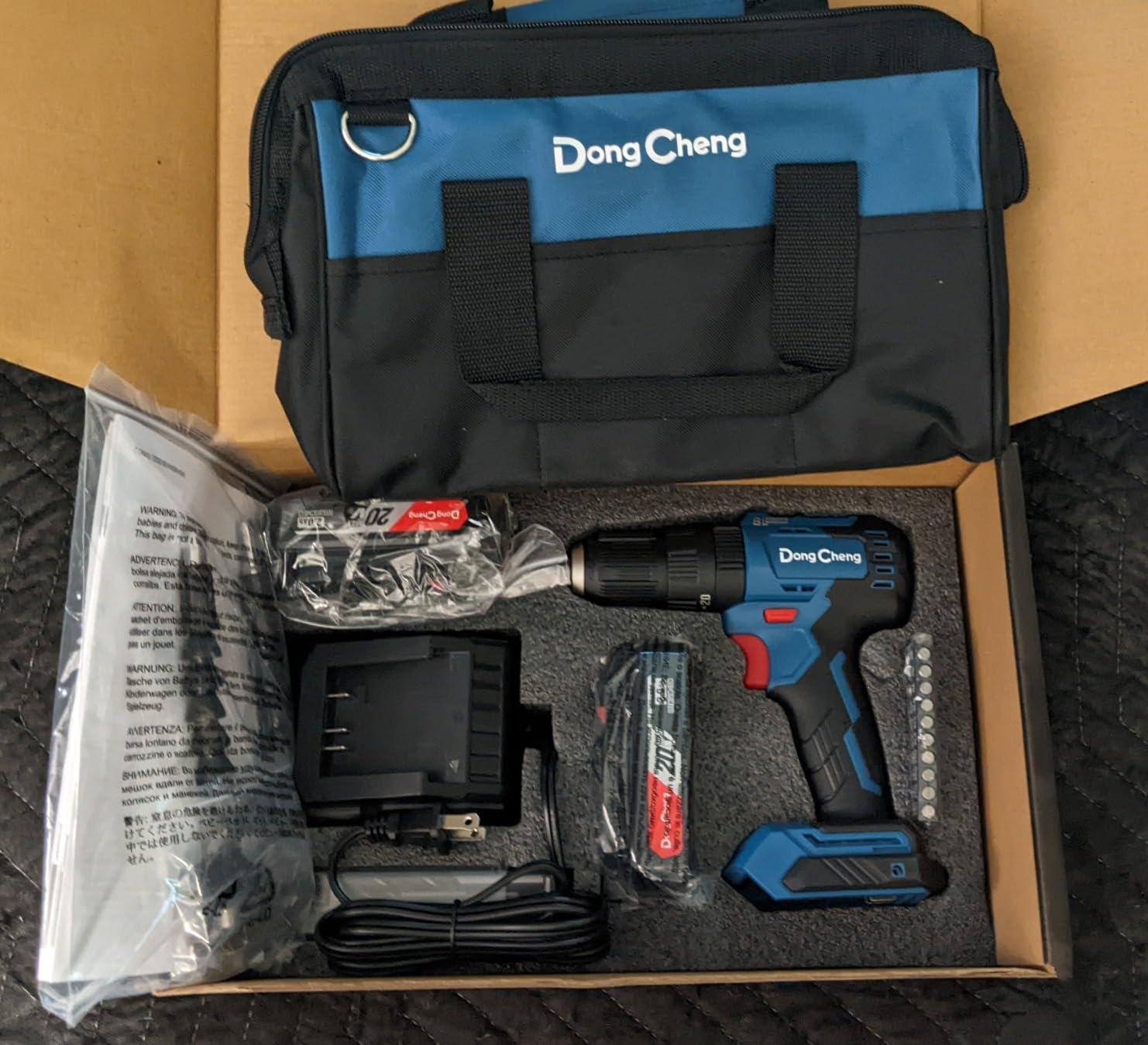 Dong Cheng 20V Brushless Heavy-duty Impact Drill, 443 in-lbs, 27000 IPM, 1/2