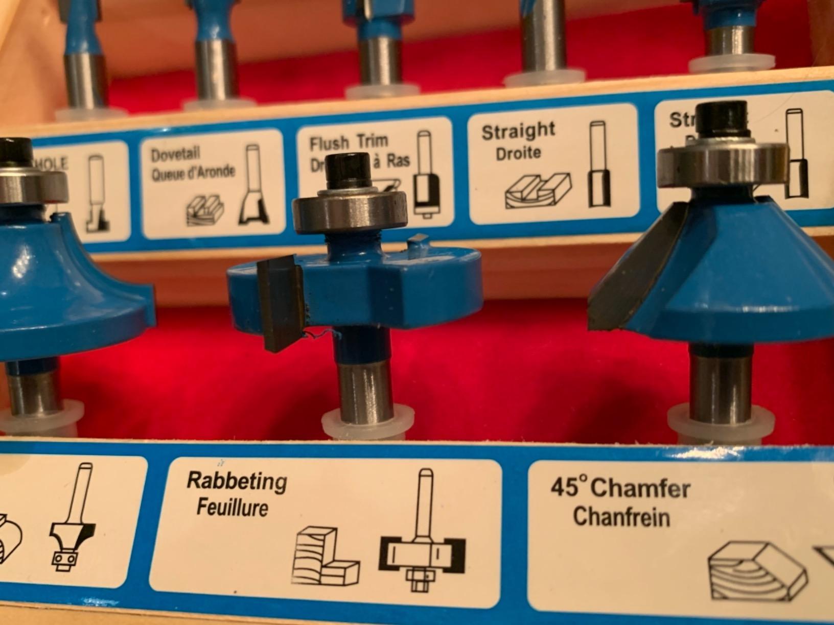 LU&MN Carbide Tipped Router Bit Set, 1/4