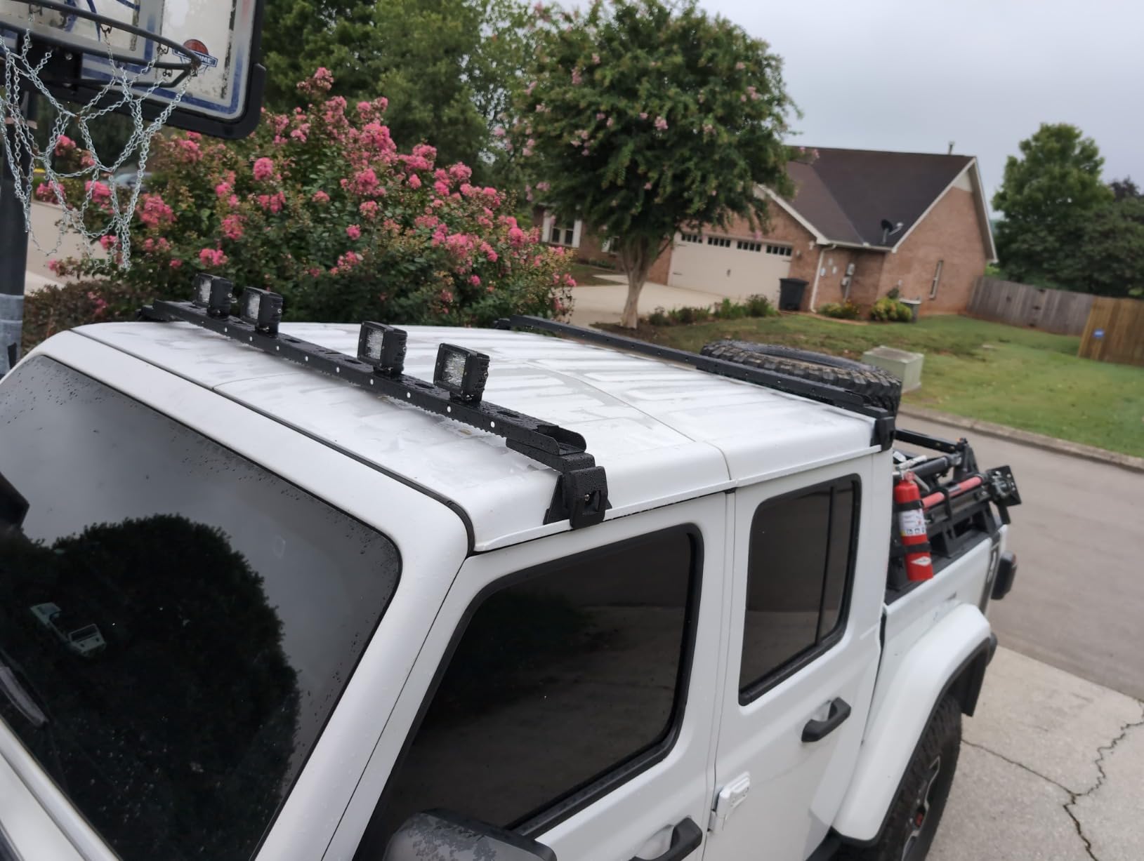 for JK JL JT 300 LBS Roof Rack Cross Bars with 4 x LED Lights Compatible with 84-01 Jeep Cherokee XJ & 2007-2026 Wrangler JK JL Unlimited & Gladiator JT Hardtop, Rooftop Rails Luggage Crossbars customer photo 1