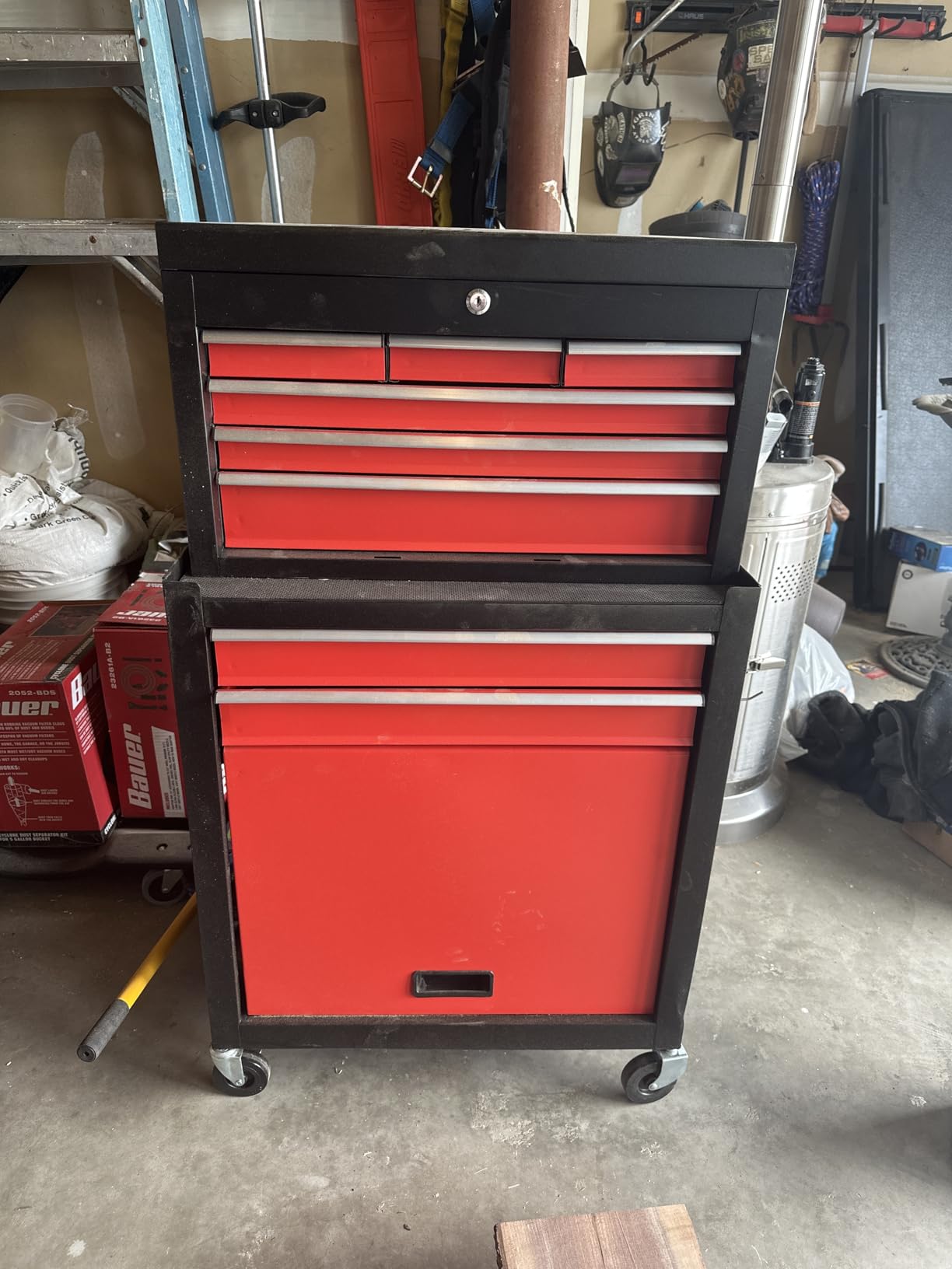 8-Drawer High Capacity Rolling Tool Chest, Removable Cabinet Storage Tool Box with Wheels and Drawers, Detachable Toolbox with Lock for Workshop Mechanics Garage(Black&Green) customer photo 2
