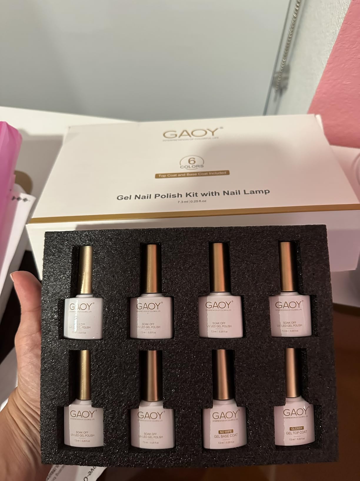 GAOY Gel Nail Polish Kit with UV Light, 6 Colors customer photo 2