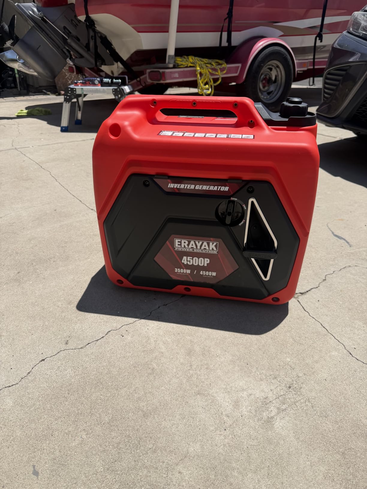 ERAYAK 4500W Portable Inverter Generator for Home Use, Super Quiet Small Generator for Camping Outdoor Emergency Power Backup, Gas Powered Engine, ECO Mode, EPA Compliant customer photo 2