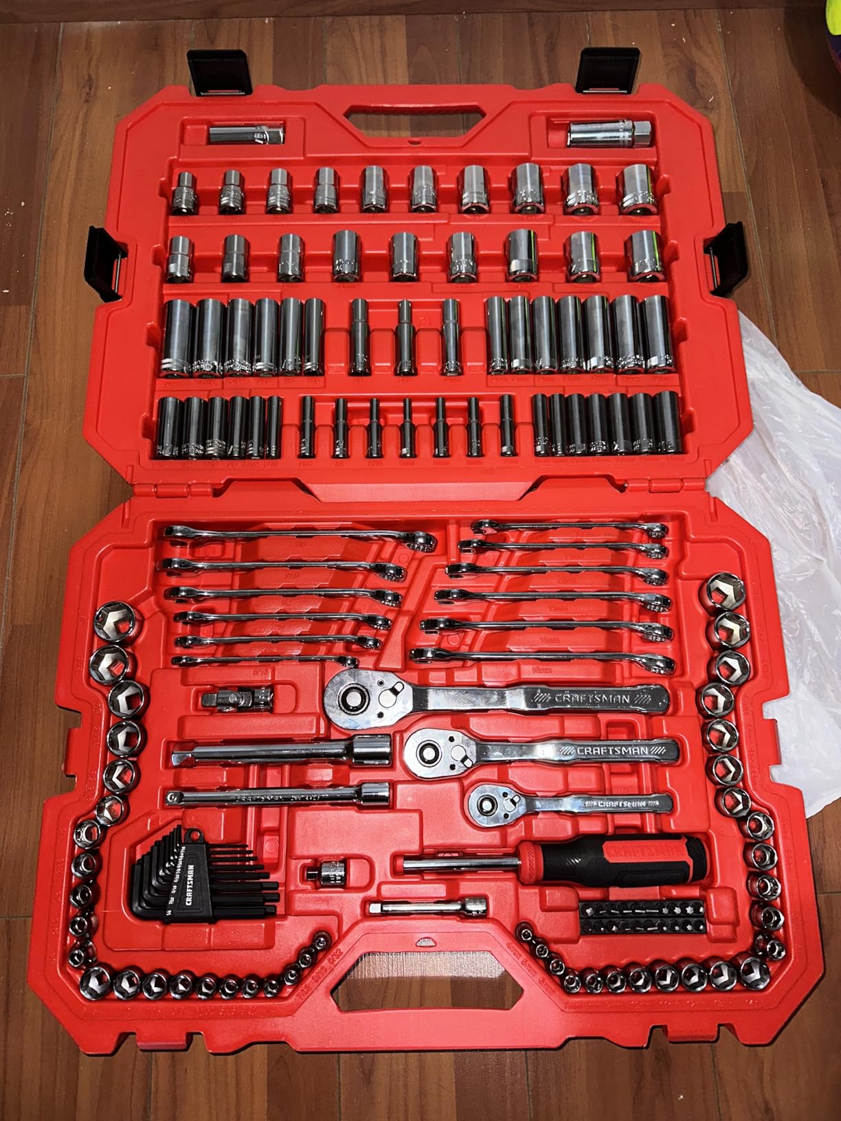 CRAFTSMAN Socket Set, 159 Piece Socket Wrench Set Mechanics Tools 1/4-in., 3/8-in., and 1/2-in(, 6 Point and 12 Point, 90-Tooth (CMMT12125) customer photo 1