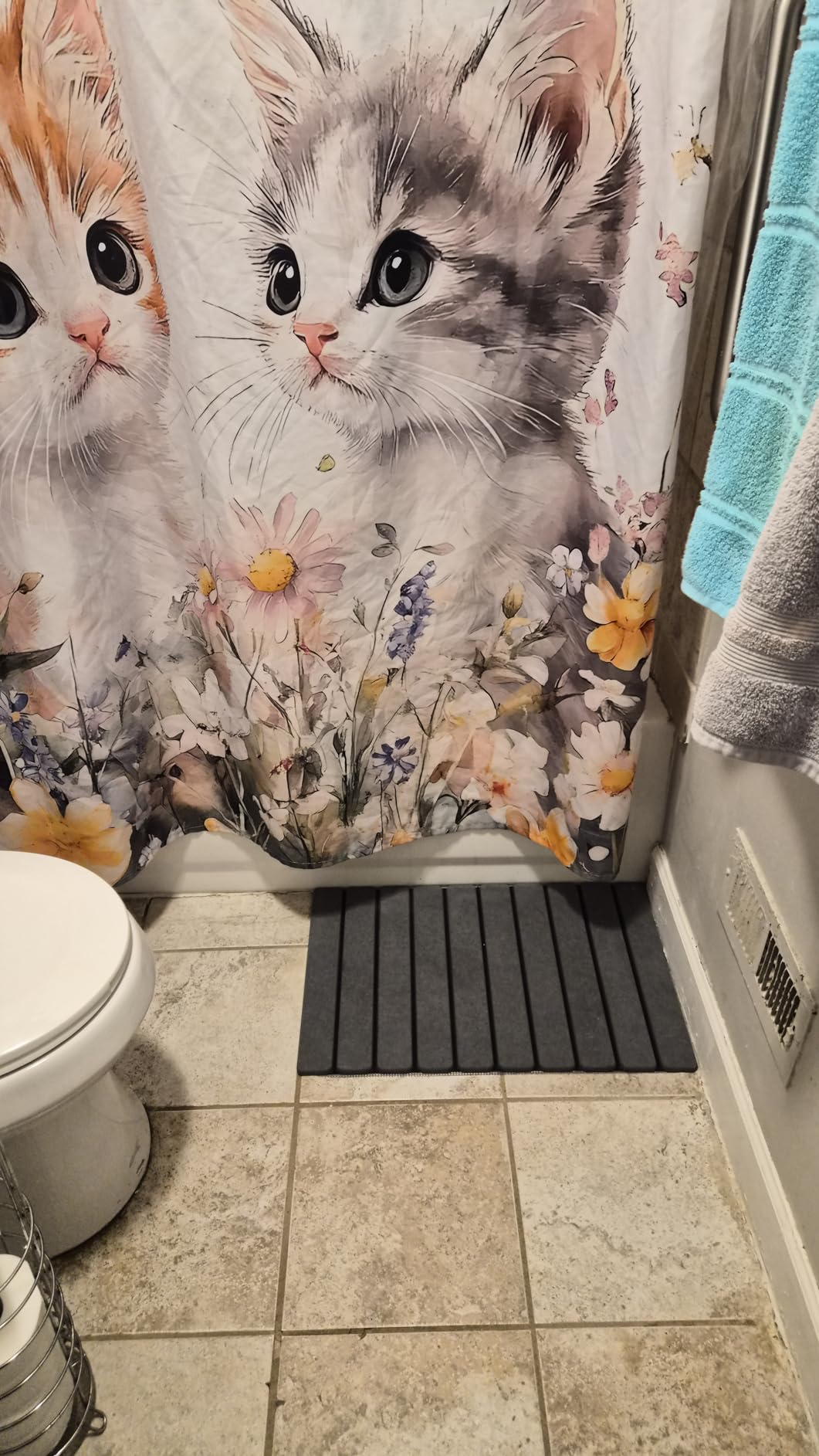 AWW Foldable Stone Bath Mat, Diatomaceous, 23.6