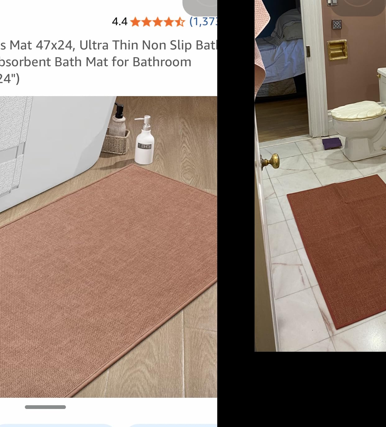 chakme Bathroom Rugs Mat 24x17, Ultra Thin Non Slip Bath Mat Small Quick Dry Absorbent Bath Mat for Bathroom Floor, (Dark Beige, 24