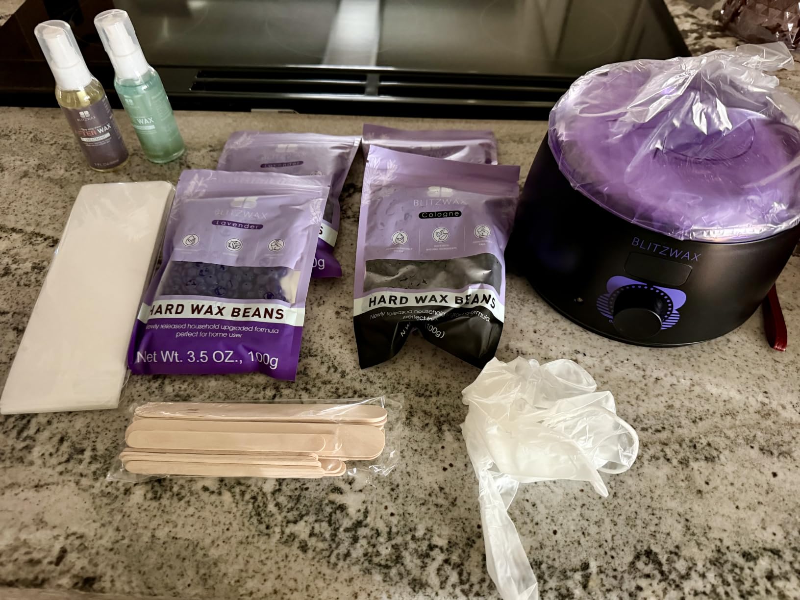 BLITZWAX Waxing Kit for Men, Back Nose Brazilian Hard Wax Warmer Home Use customer photo 2