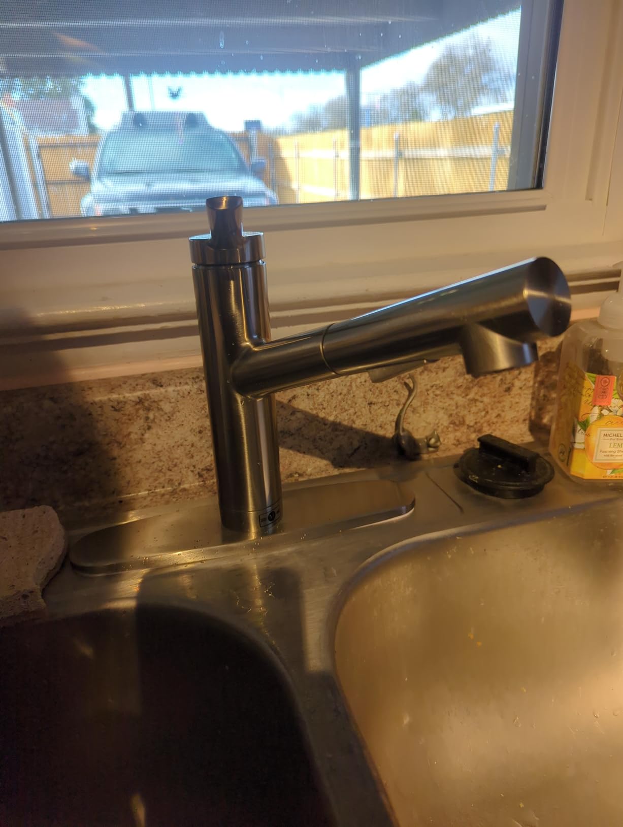 CREA Kitchen Faucet with Pull Down Sprayer - Pre Wet Bar Sink Faucets Single Hole/Handle - Brushed Nichel Stainless Steel Small Faucet for Mini Sink RV Outdoor Utility Laundry Room Faucet customer photo 2