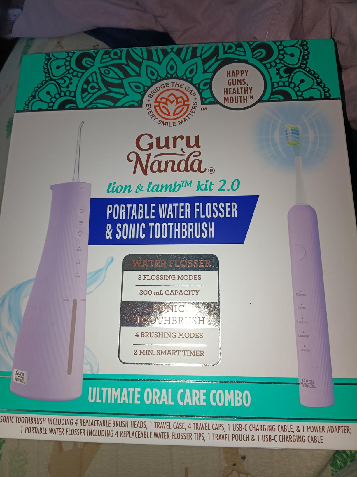 GuruNanda Electric Toothbrush & Water Flosser, 4 Toothbrush Heads, 4 Tips customer photo 2