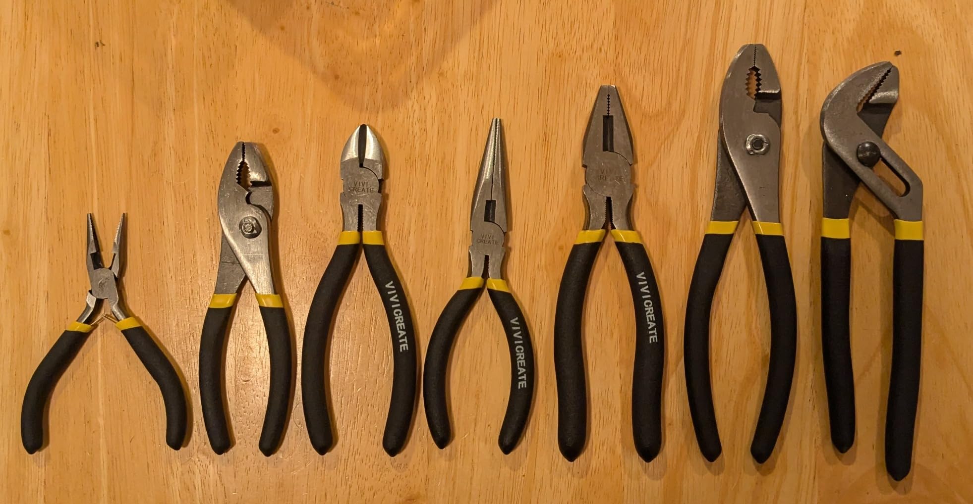 Vivicreate 7 Piece Pliers Set Heavy Duty Hand Tool Set with 8 Inch Groove Joint 8 Inch and 6 Inch Slip Joint 7 Inch Linesman 6 Inch Diagonal and Long Nose Pliers for Home Garage DIY Repair customer photo 1