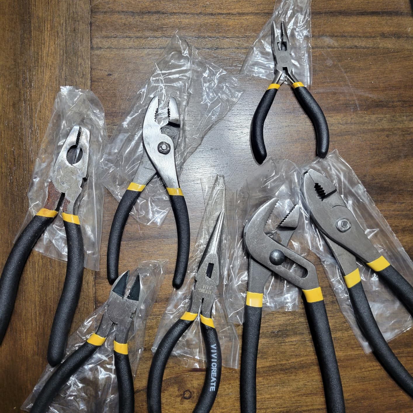 Vivicreate 7 Piece Pliers Set Heavy Duty Hand Tool Set with 8 Inch Groove Joint 8 Inch and 6 Inch Slip Joint 7 Inch Linesman 6 Inch Diagonal and Long Nose Pliers for Home Garage DIY Repair customer photo 2