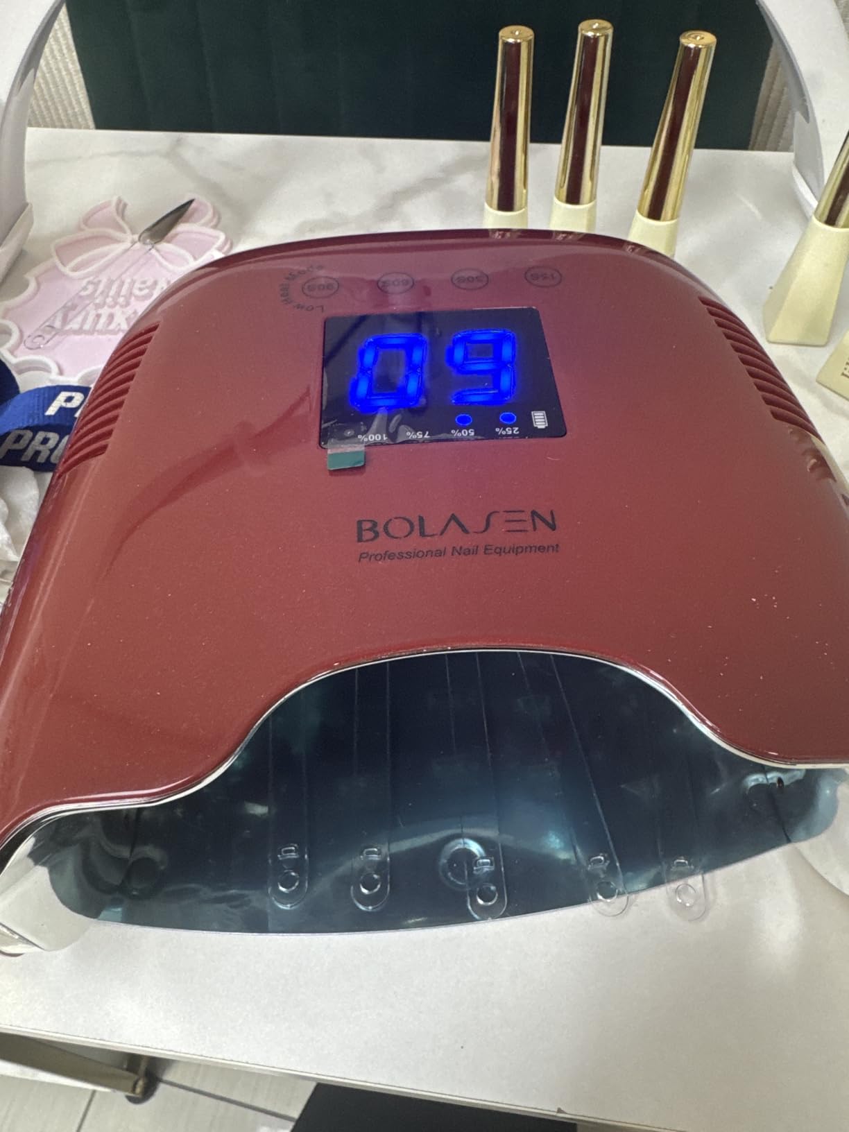 BOLASEN P30 Pro Cordless Rechargeable UV LED Nail Lamp for Gel Nails, White customer photo 2