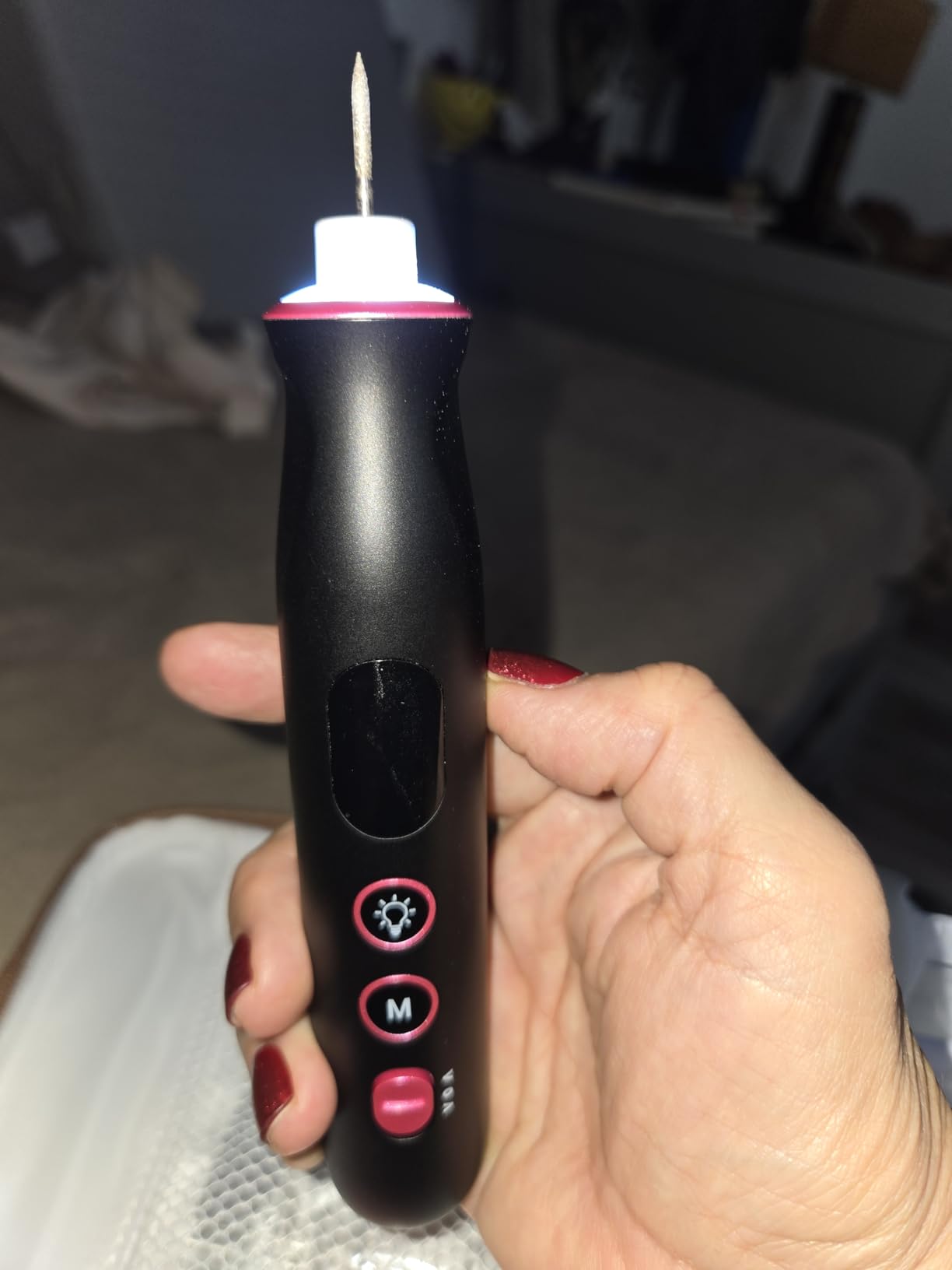 Electric Nail Drill Cordless 2000 mAh Rechargeable Portable Nail File Drill customer photo 1