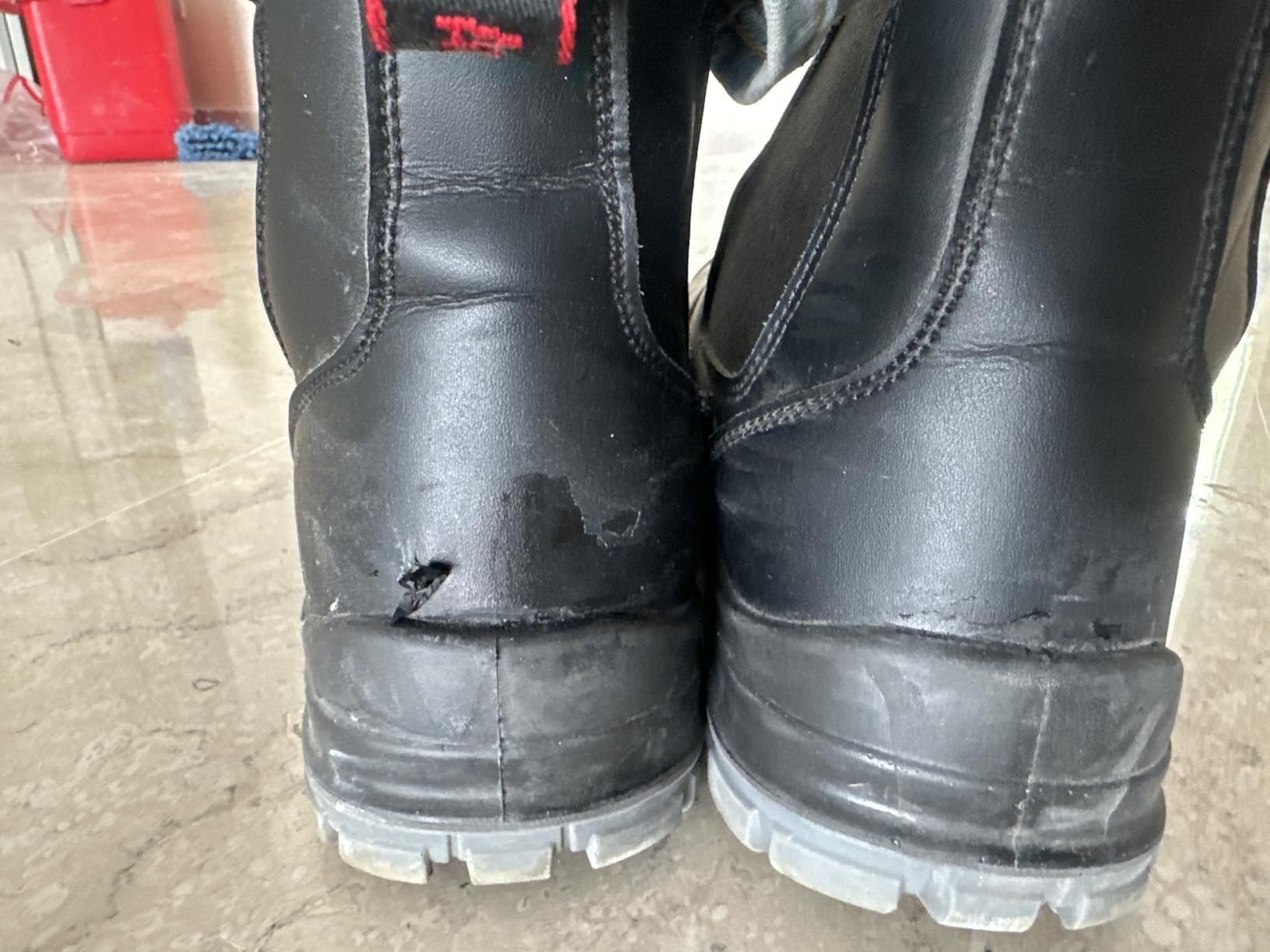 ANGRYRAM Slip on Steel Toe Work Boots for Men Waterproof Safety Shoes customer photo 1