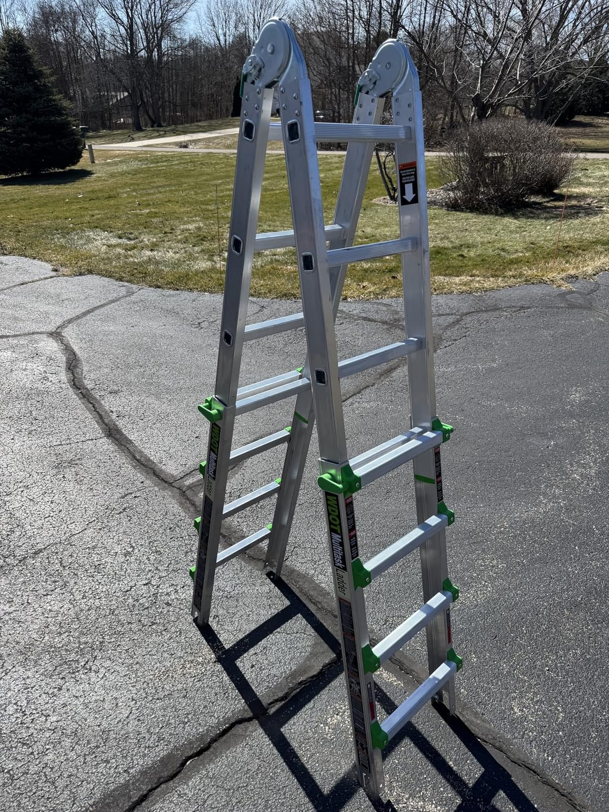 Ladder, Multi Position 5 Step Ladder Extension, 17 Ft Anti-Slip A Frame Compact Folding Ladder, 330LBS Adjustable Telescopic Aluminum Ladders for Home Stairs Roof Outdoor, Escaleras para Casa customer photo 1