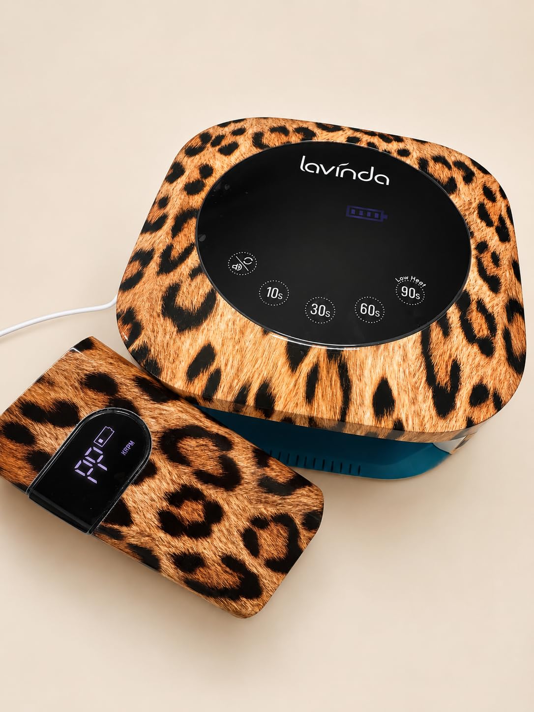 Lavinda UV LED Nail Lamp for Gel Nails, Cordless Rechargeable Nail Light with 4 Timer Settings, Touch LCD Display, Removable Base, 54W Professional Nail Dryer for Salon Home Use Diamond Design customer photo 2