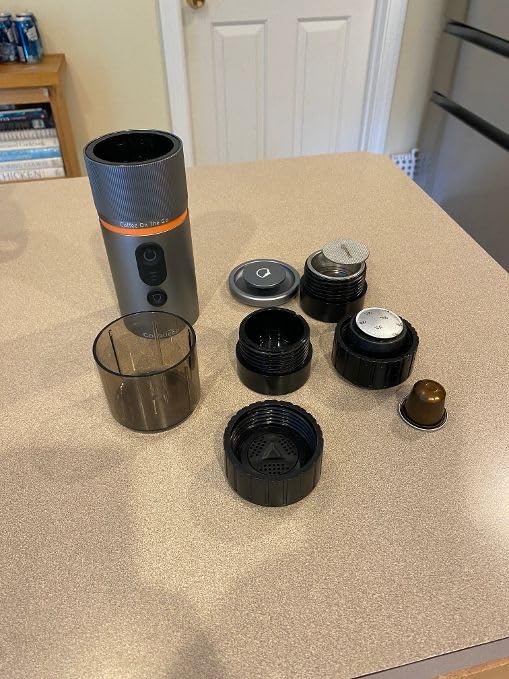 CONQUECO Self-Heating Portable Espresso Machine: Travel Coffee Maker with 13500mAh Battery - 12v Small Electric Fast Heating - Set for Ground Coffee & NS Capsule for RV, Car, Hiking, Office, Camping customer photo 2