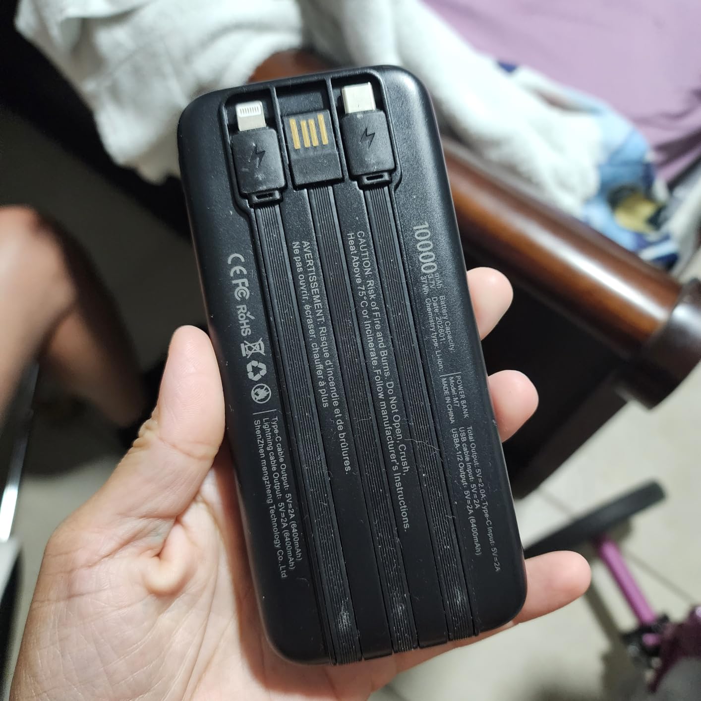 2026 2-Pack 10000mAh Portable Charger Battery Pack with Built in Cables customer photo 2