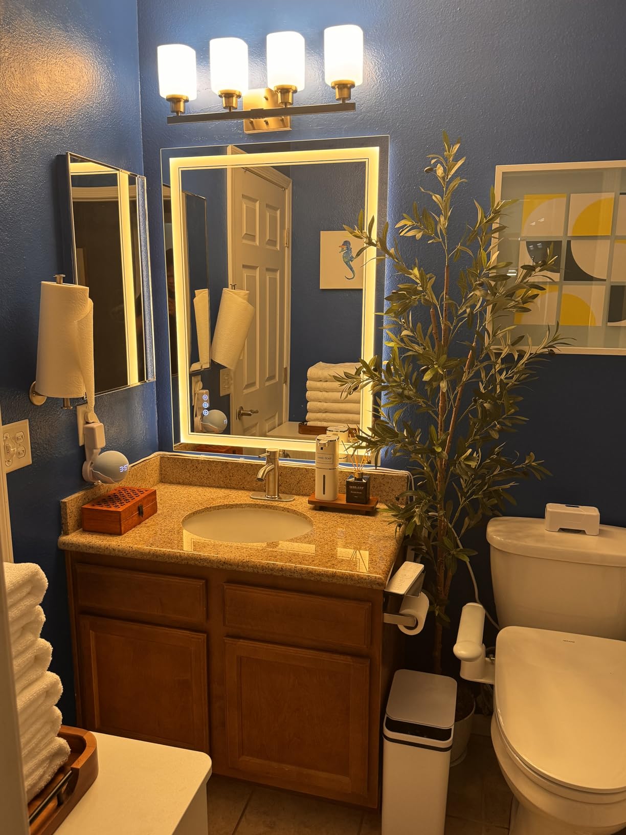 24X36 LED Bathroom Mirror with Lights, Anti-Fog, Backlit + Front Lit, Dimmable, Led Vanity Mirror for Wall, Lighted Bathroom Mirror, 3 Colors, Shatter-Proof Tempered Glass customer photo 1