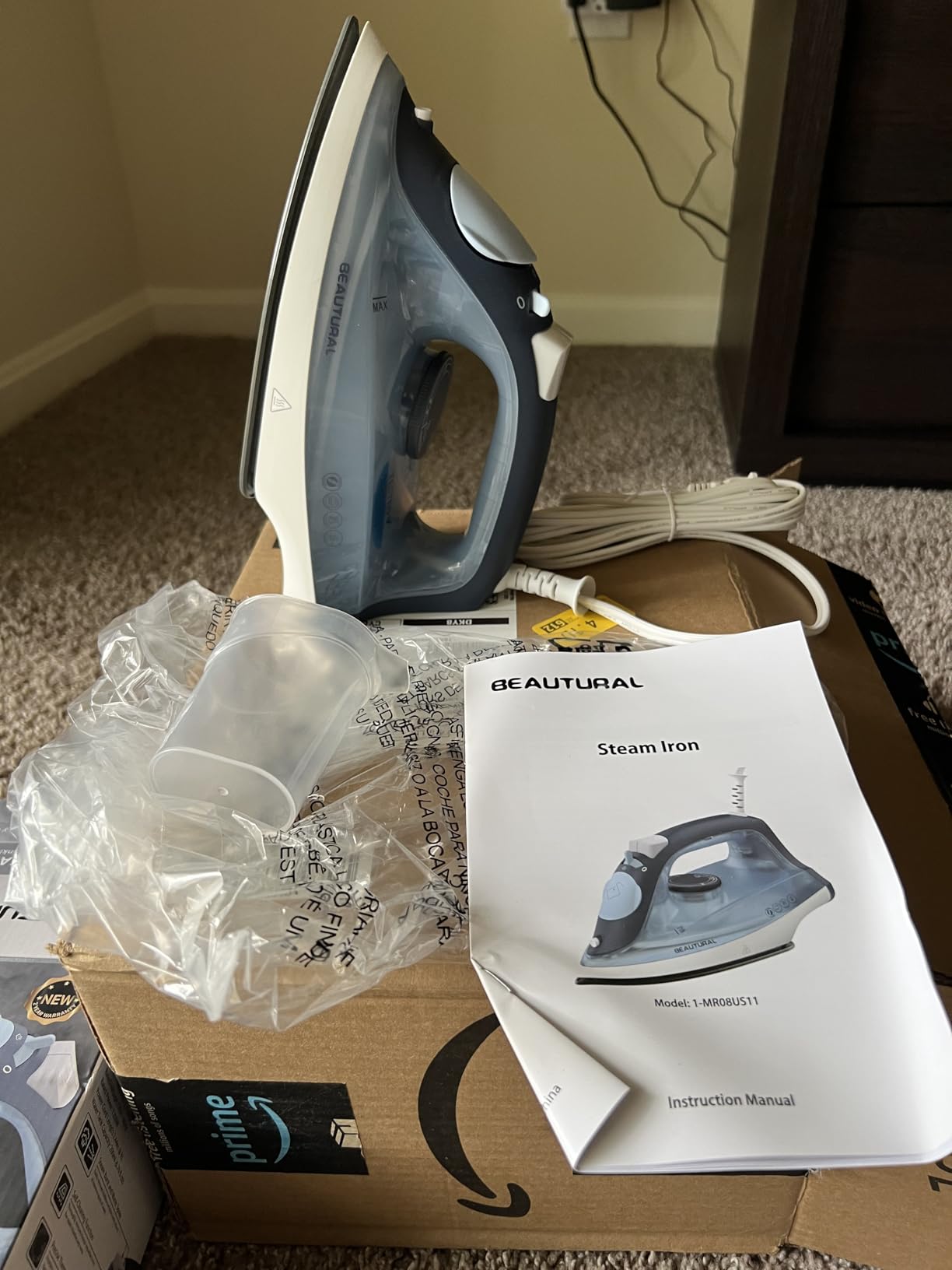 BEAUTURAL Compact Steam Iron for Clothes with Non-Stick Soleplate, Blue | Burst of Steam, Spray Mist, Self-Cleaning, Anti-Calcium, Anti-Drip, Easy Temperature Control, Light Weight, 1200 Watts customer photo 2