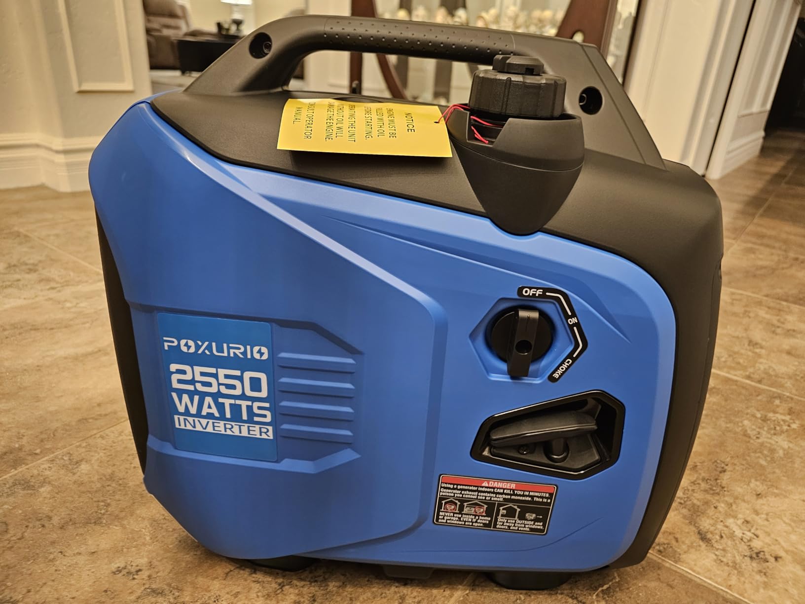 2550-Watt Portable Inverter Generator for Home Use, 1.06Gallon Large Fuel Tank Up to 10 Hours Use, 120V Gas Powered Generator Super Quiet - EPA Compliant-Blue customer photo 2
