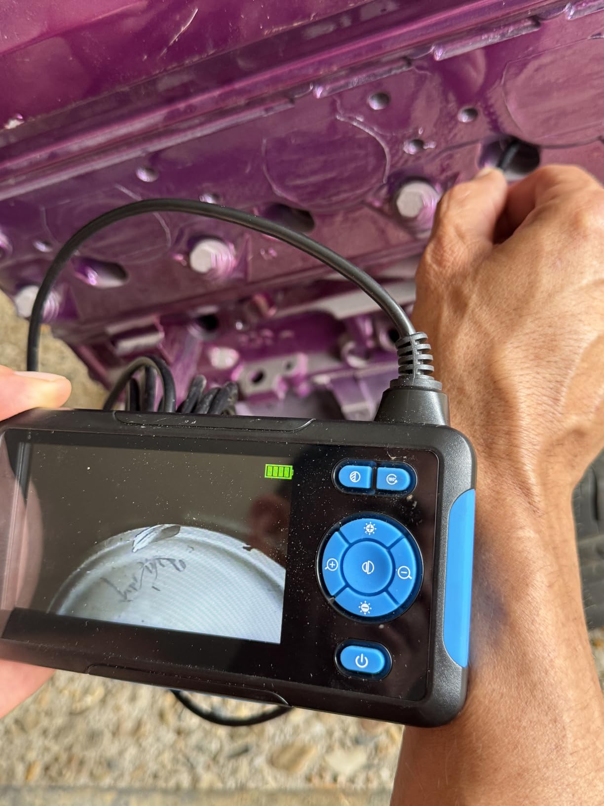 T TAKMLY Endoscope Camera with Light, Dual Lens 4.3'' Inspection Camera, 1080P HD Borescope, IP67 Waterproof Snake Camera for Inspecting Walls, Vents, Automotive Engines, Pipes, 16.4FT customer photo 2