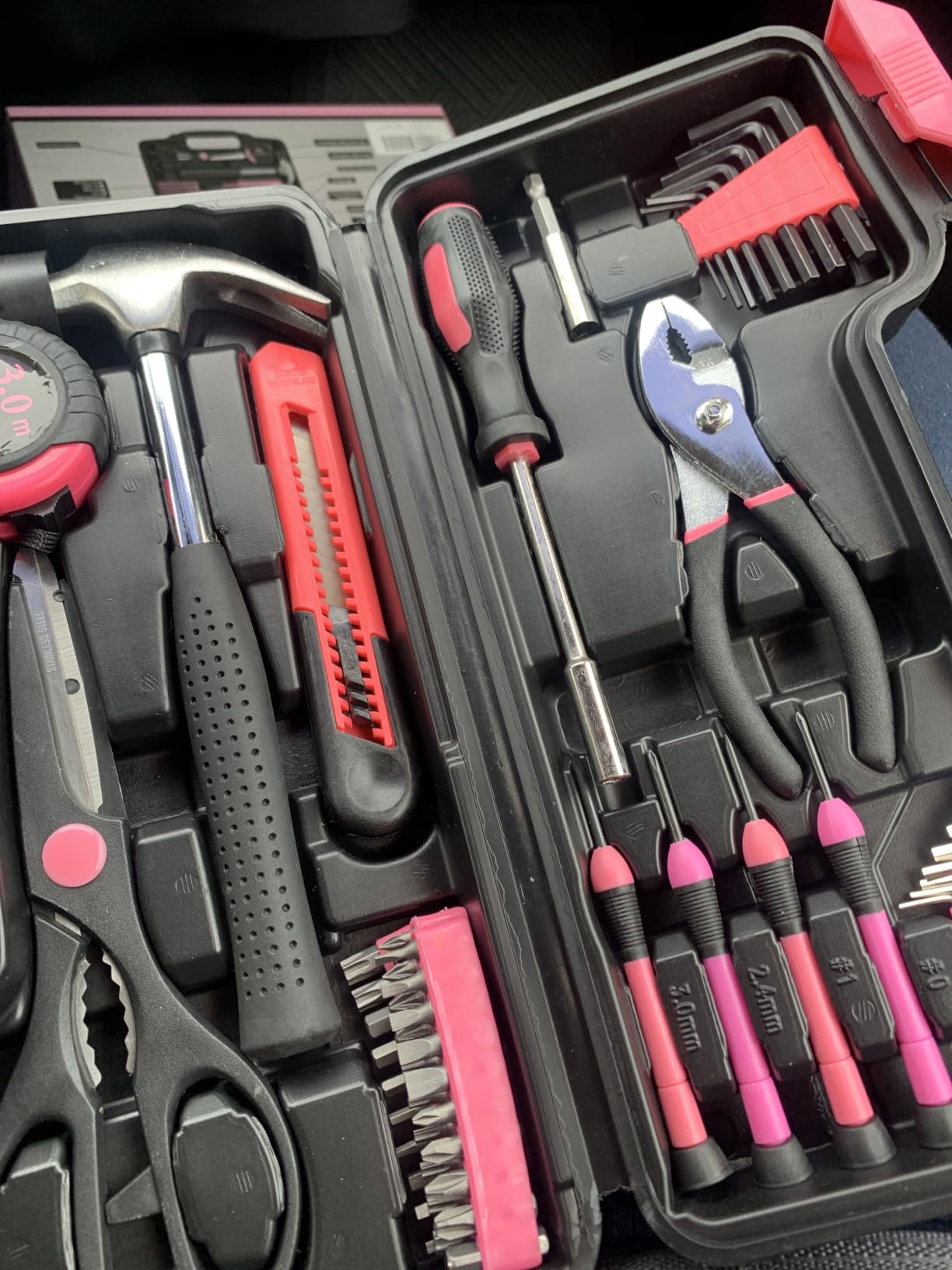 144-Piece Household Tool Set, Pink Tool Kit with Plastic Toolbox customer photo 1
