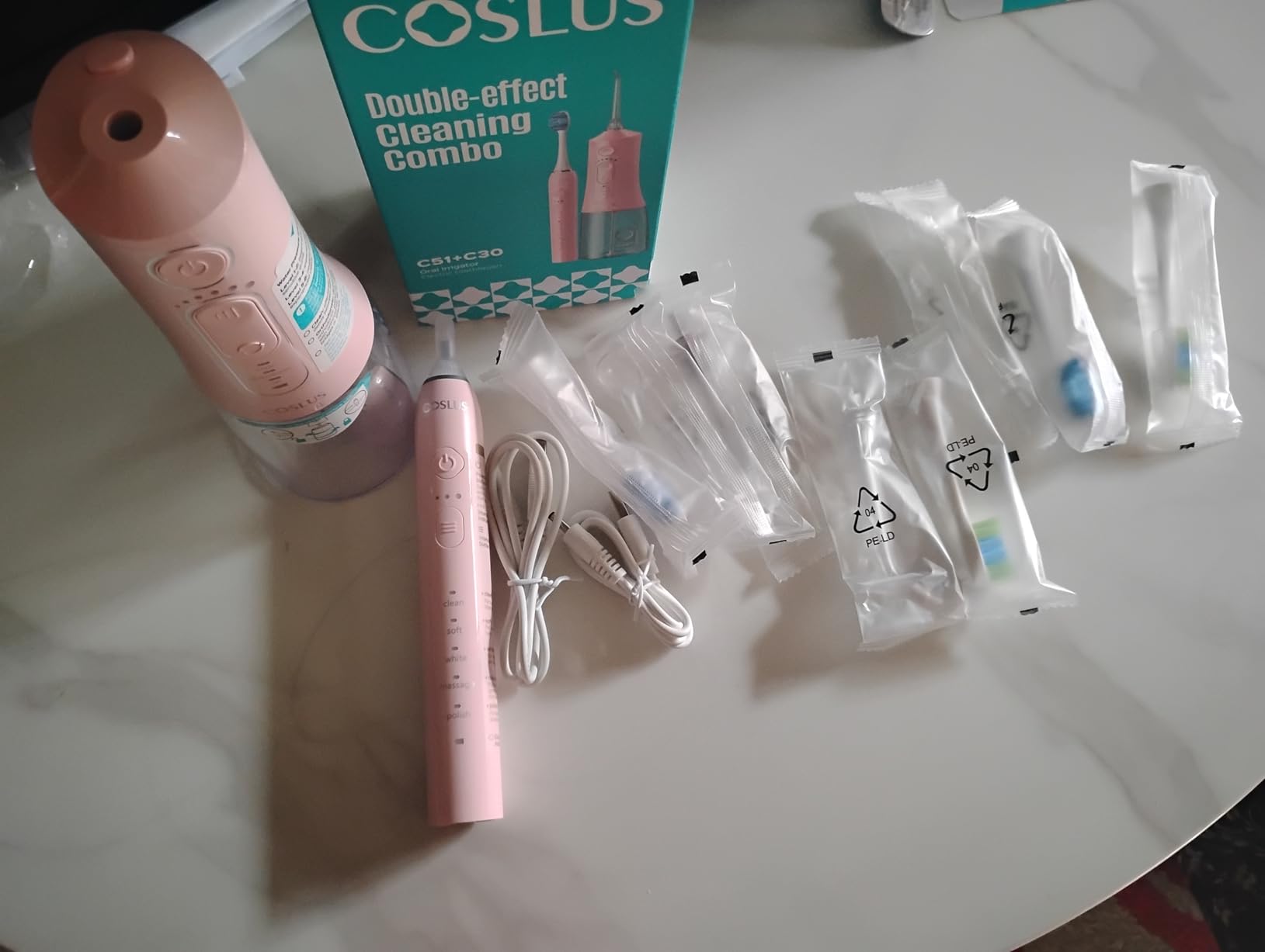 COSLUS C51C30 Water Flosser Electric Toothbrush Combo, 2-1 Oral Clean Kit customer photo 1