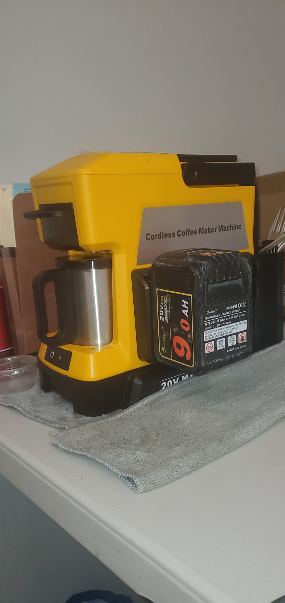 Taingwei Portable Coffee Maker for Dewalt 20V Battery, Drip Coffee Machine with Electric Coffee Grinder for RV, Camping, Travel, Car, Hiking (Battery Not Included) customer photo 1