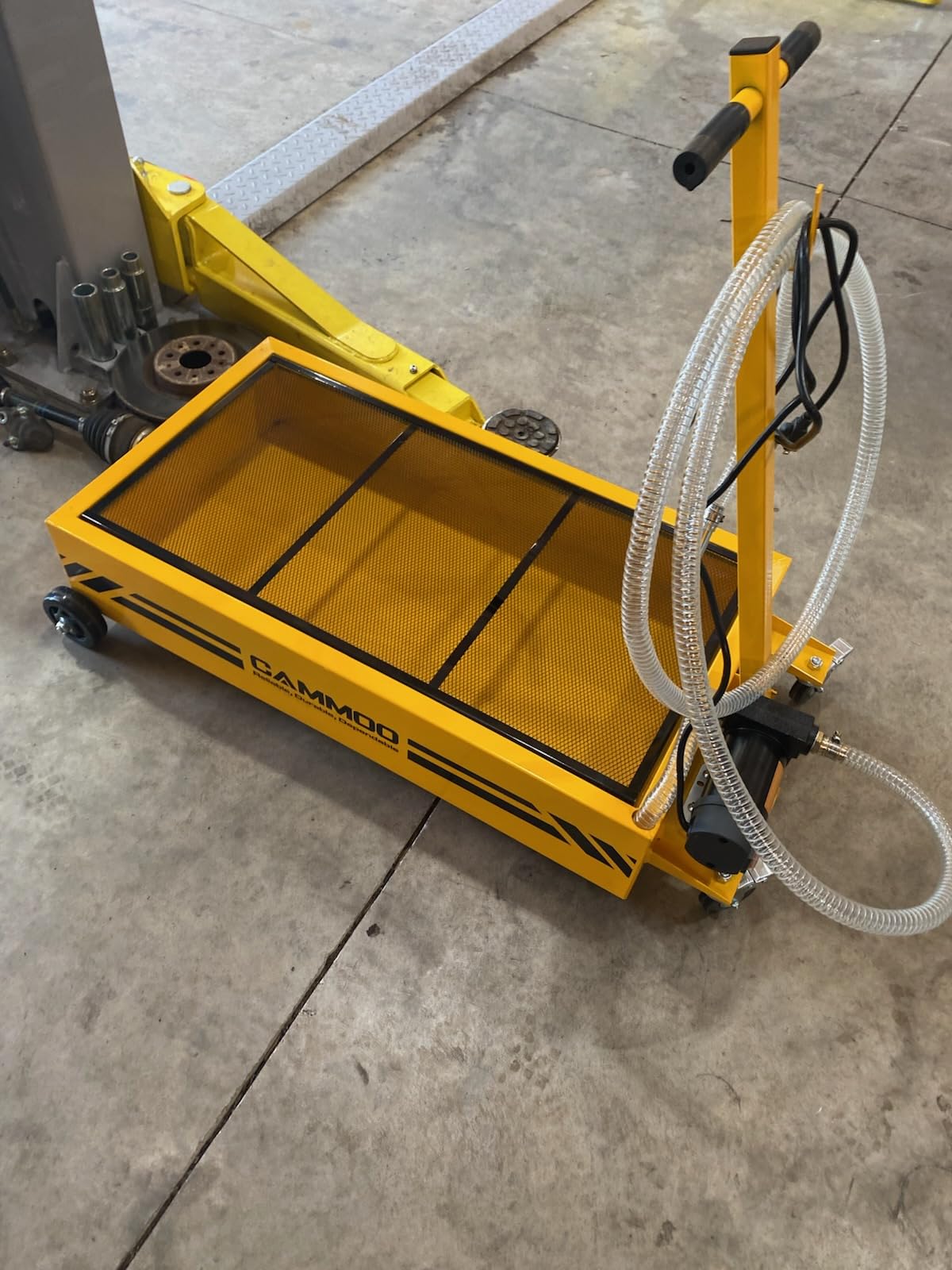 CAMMOO 20 Gal Electric Oil Drain Pan with Pump, Yellow customer photo 2